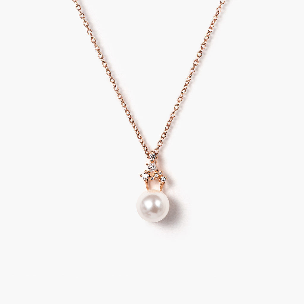 14K Gold Sole Pearl Pendant With diamonds Necklace