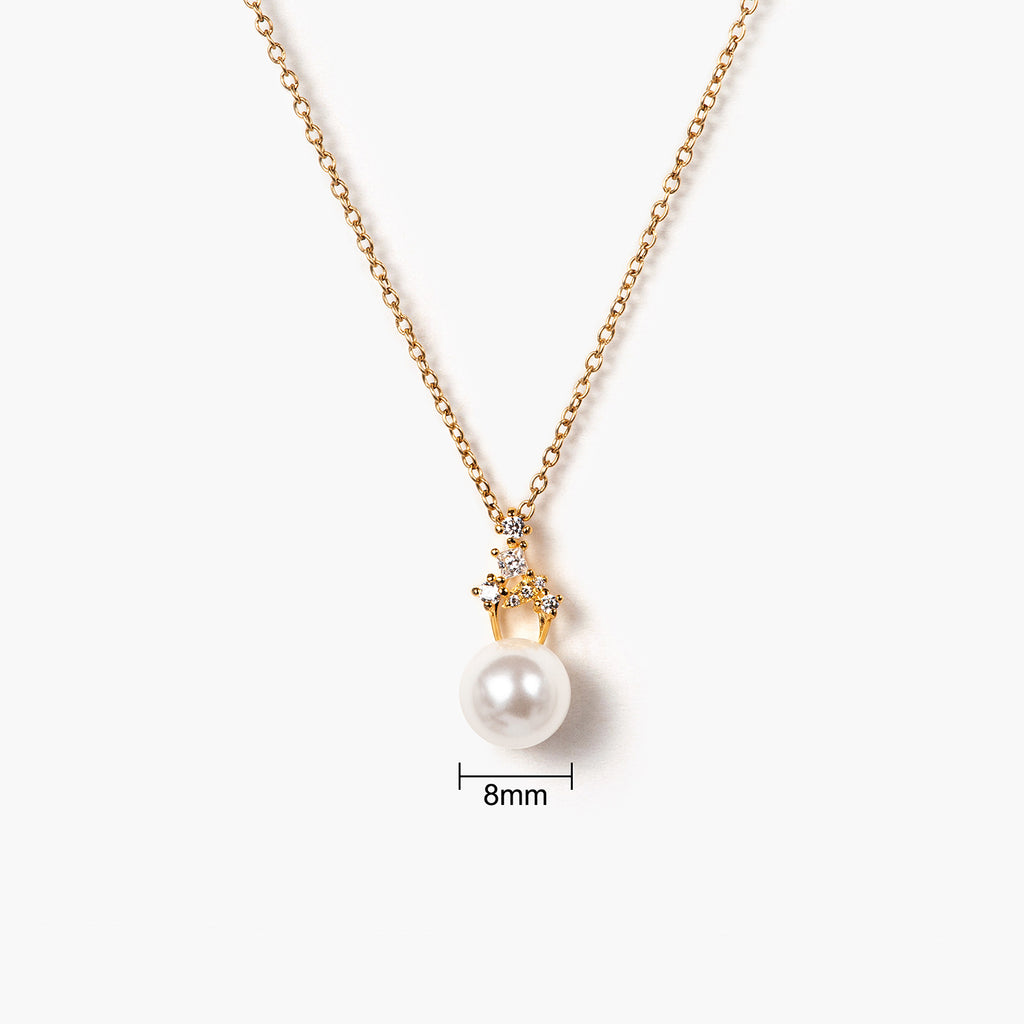 14K Gold Sole Pearl Pendant With diamonds Necklace