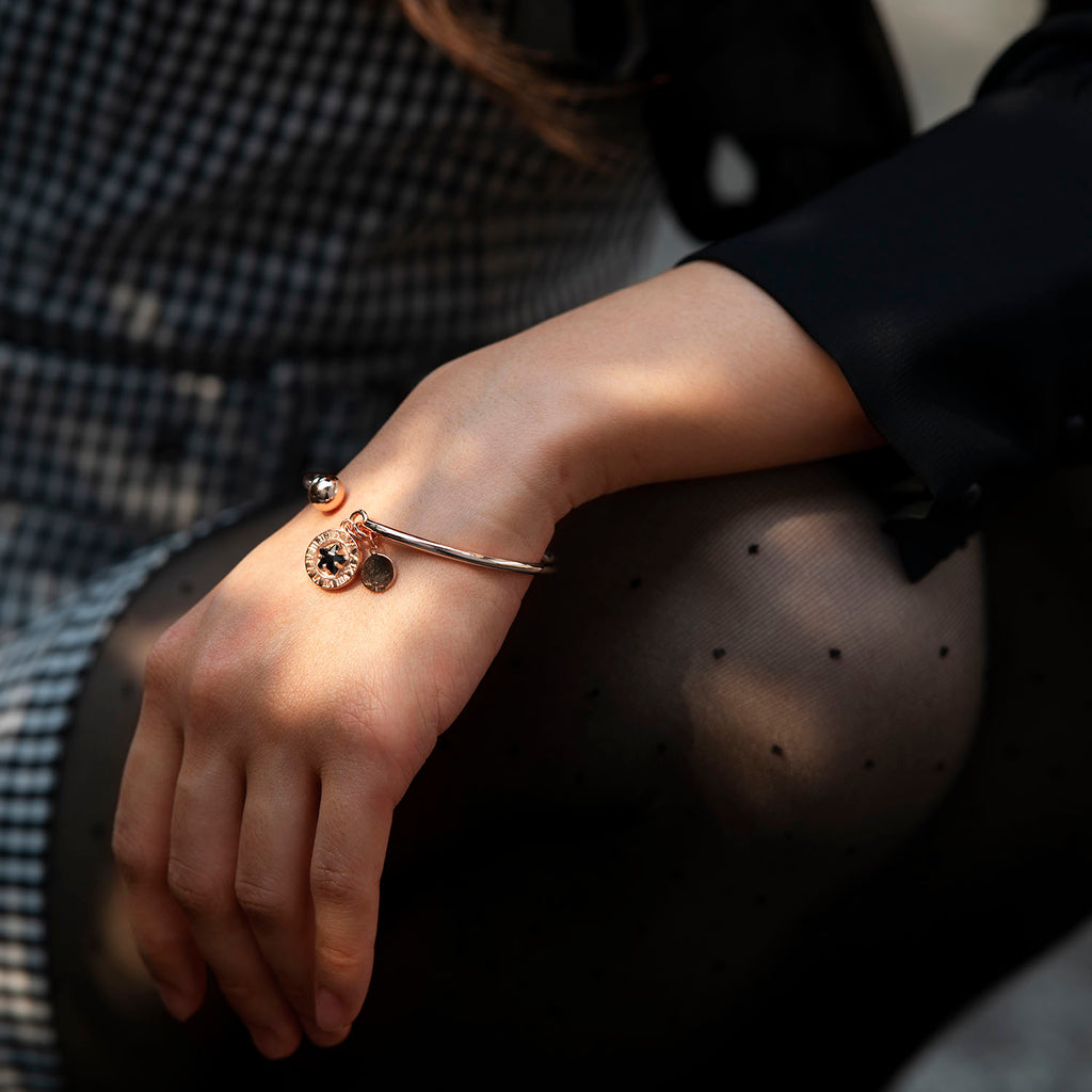 Star Charm Open Bangle Bracelet