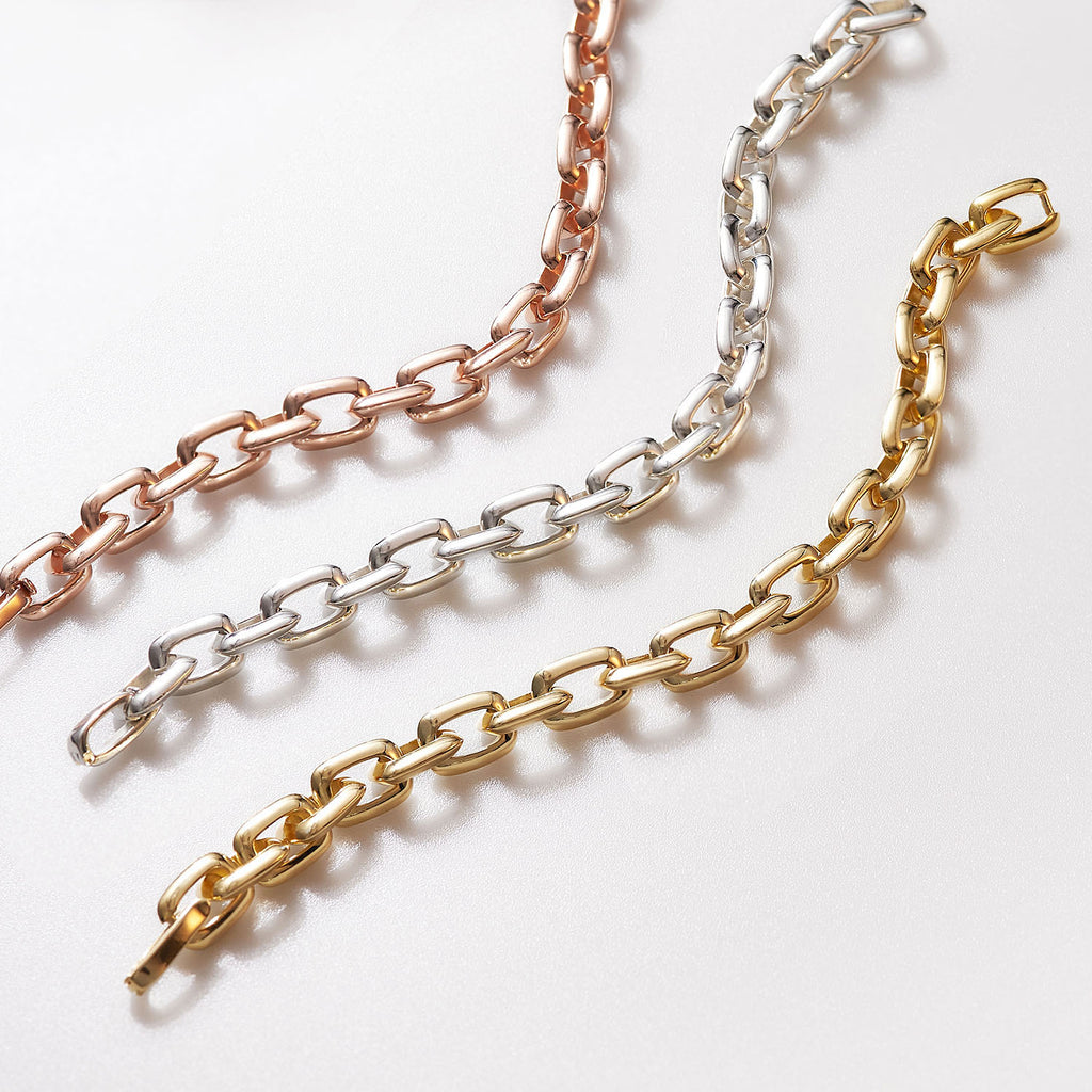 Beveled Square Chain Necklace