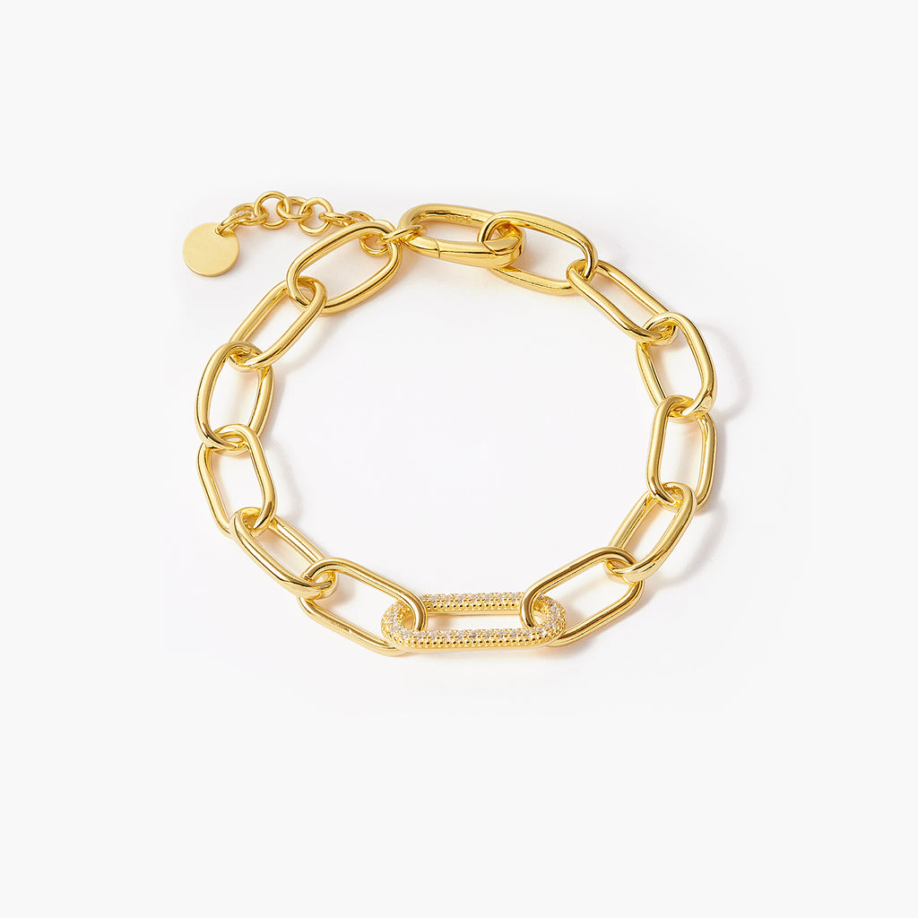 Women U Link Bracelet With Stone