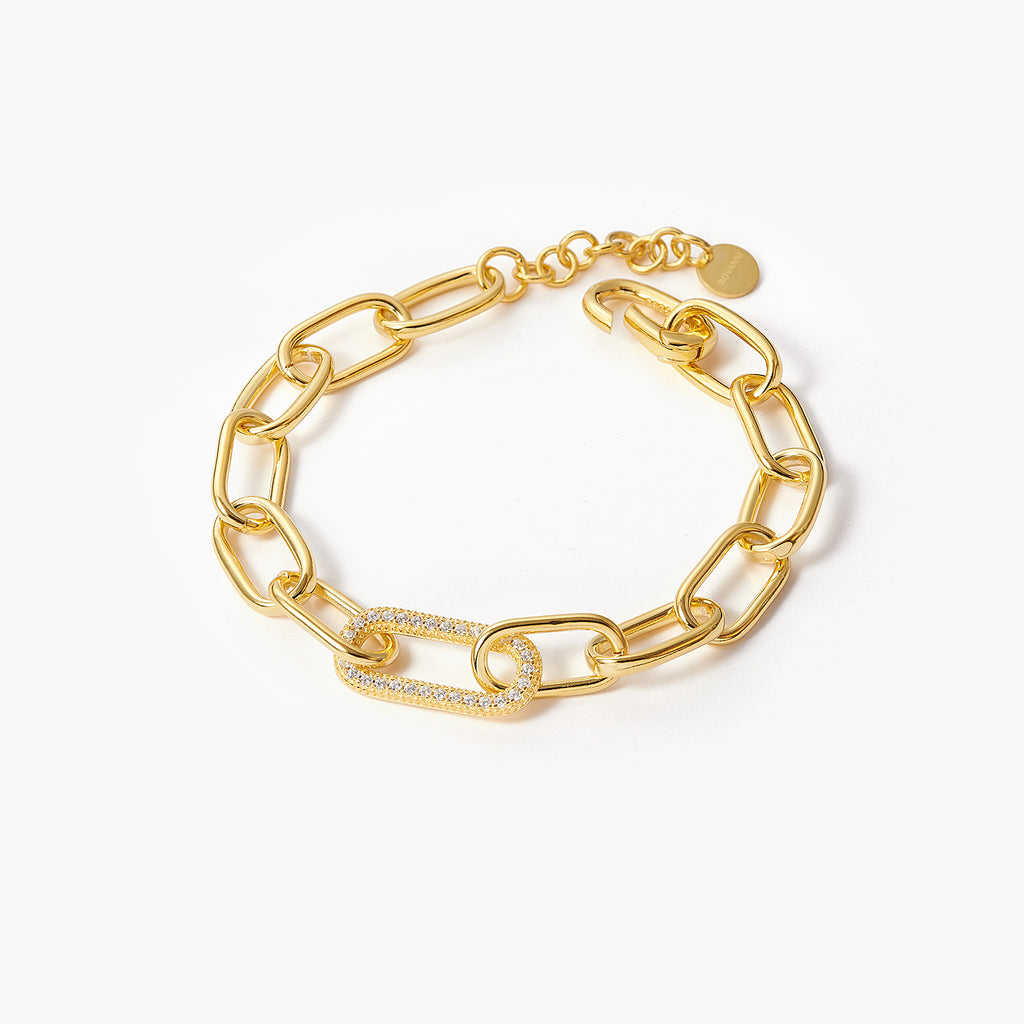 Women U Link Bracelet With Stone