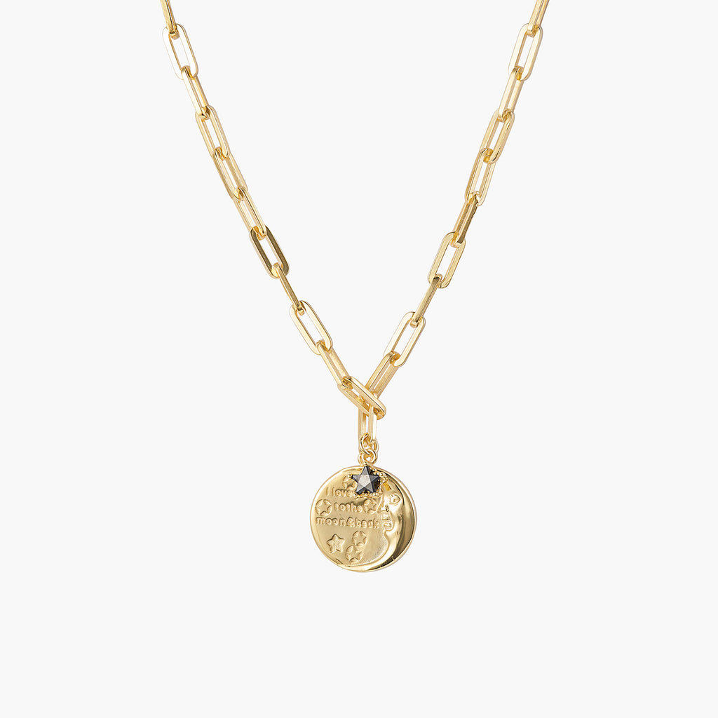 Moon Coin link Chain Necklace