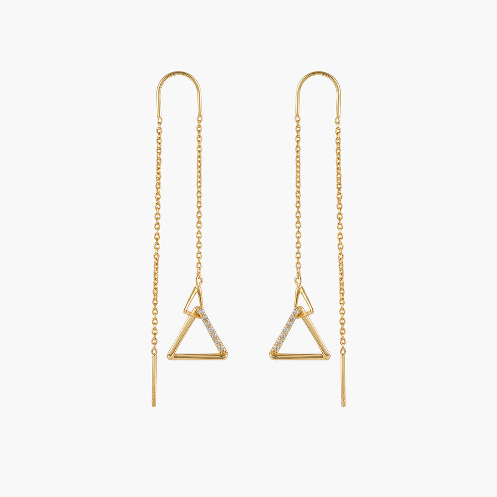 Triangle Drop Earring & Clear CZ