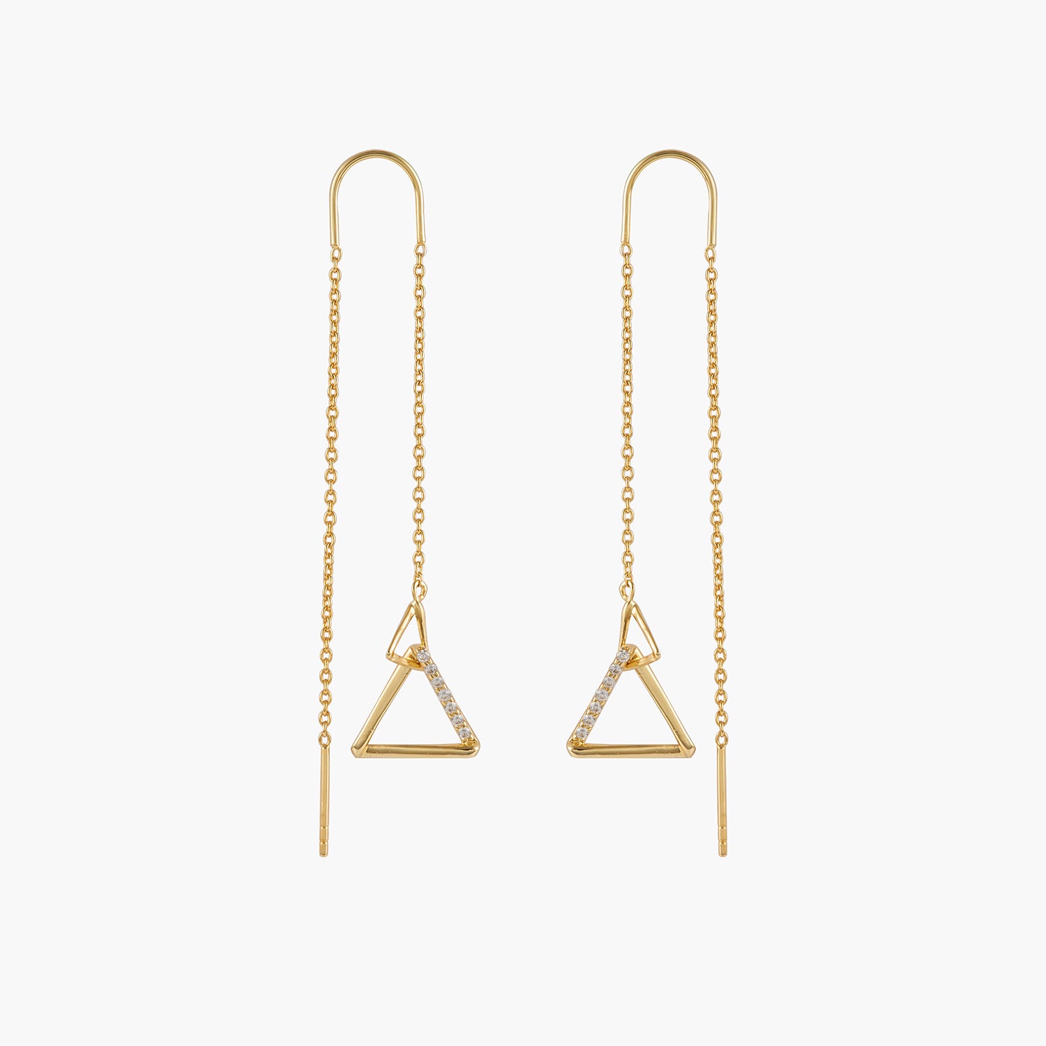 Triangle Drop Earring & Clear CZ