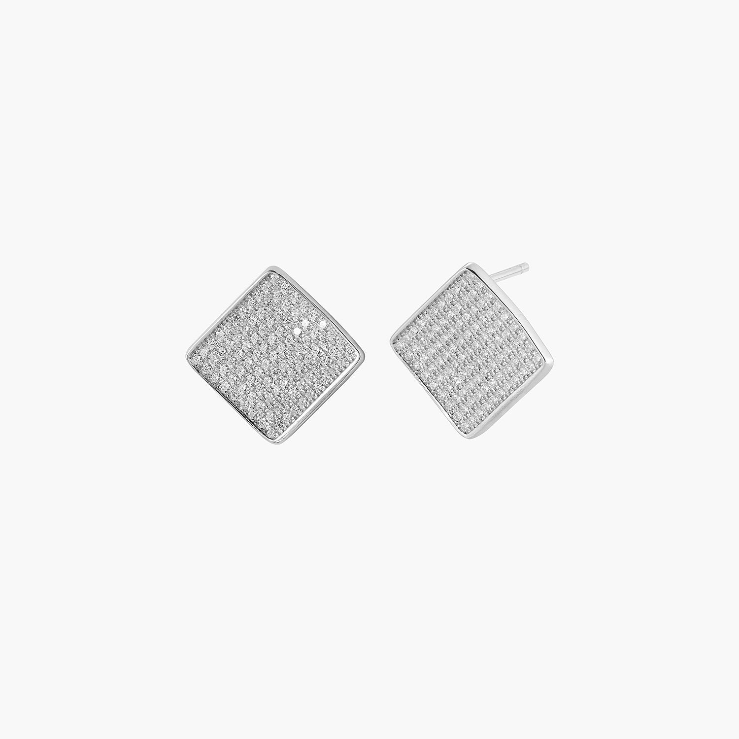 Pave Square Stud earrings