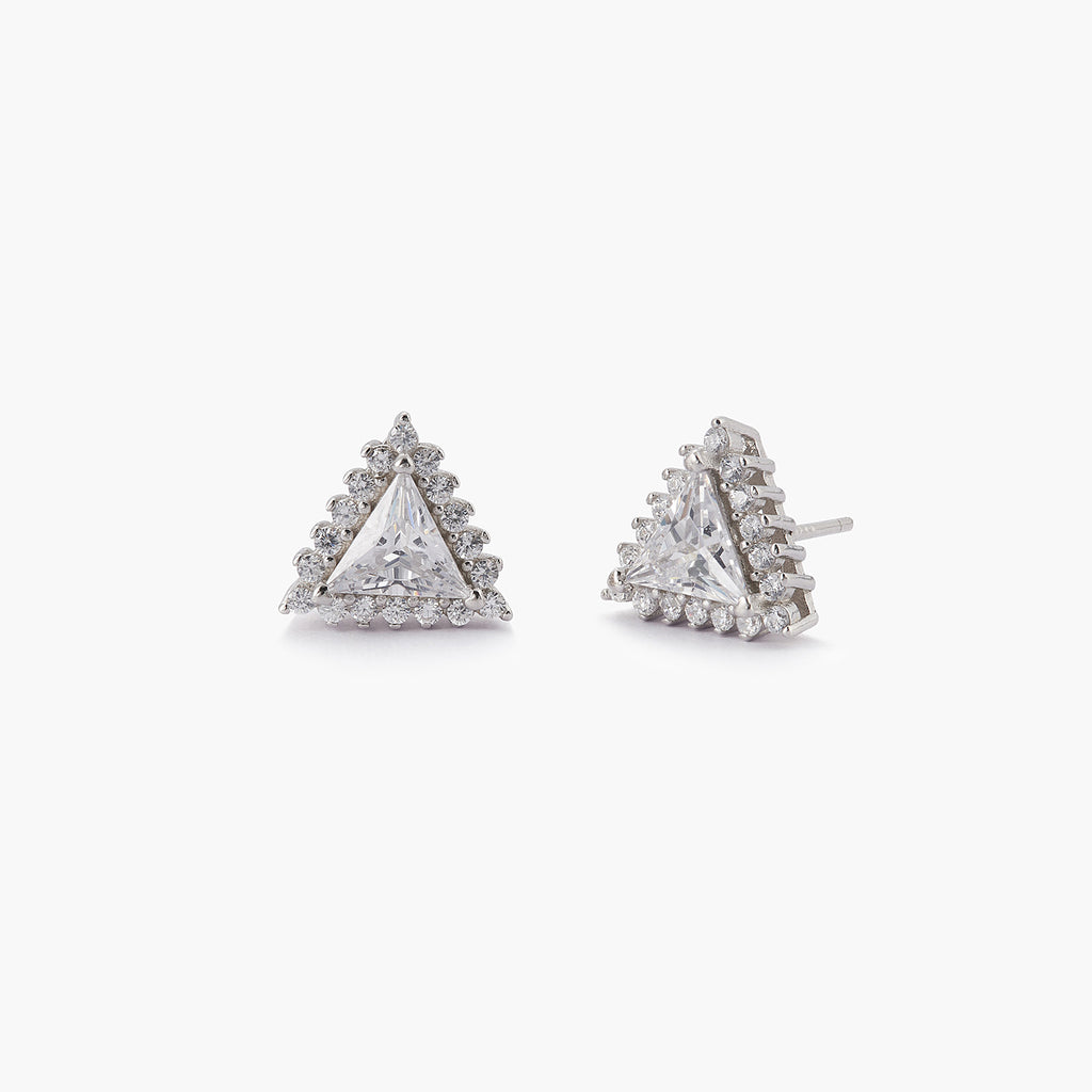 Pave Triangle Stud Earrings