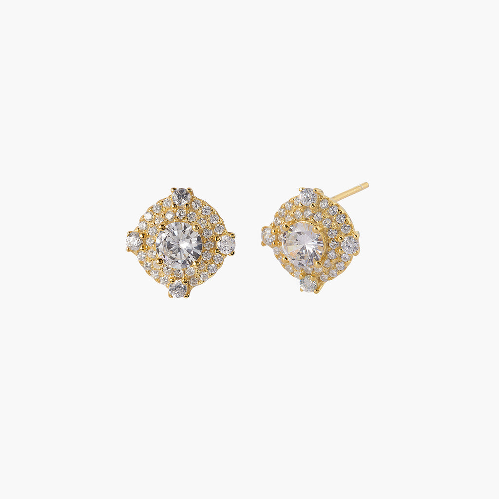 Pave Frame Stud Earrings