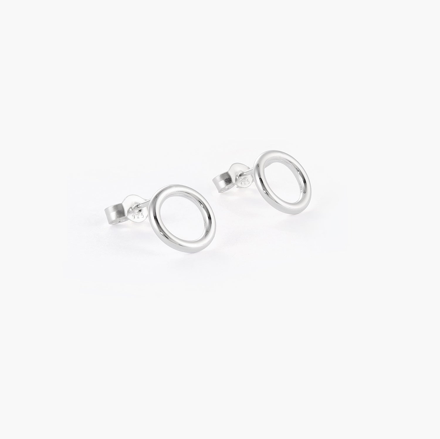 Open Circle Stud Earrings