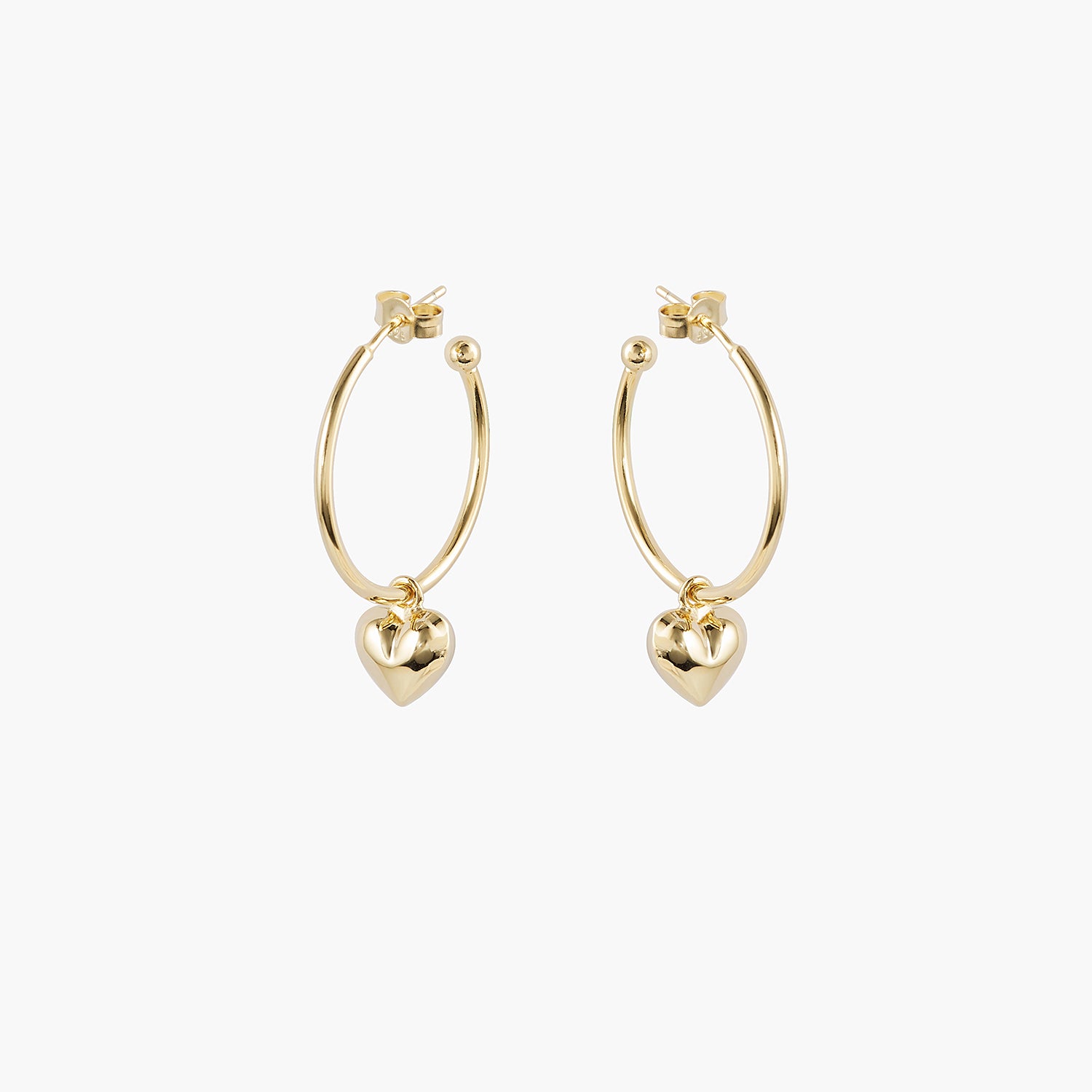 Heart Charm Hoop Earrings