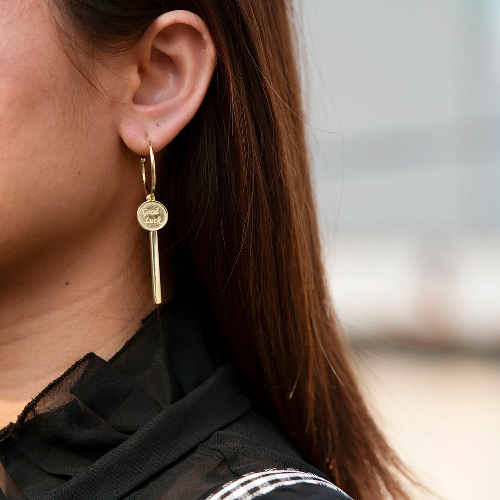 Good Luck Charm Hoop Earrings