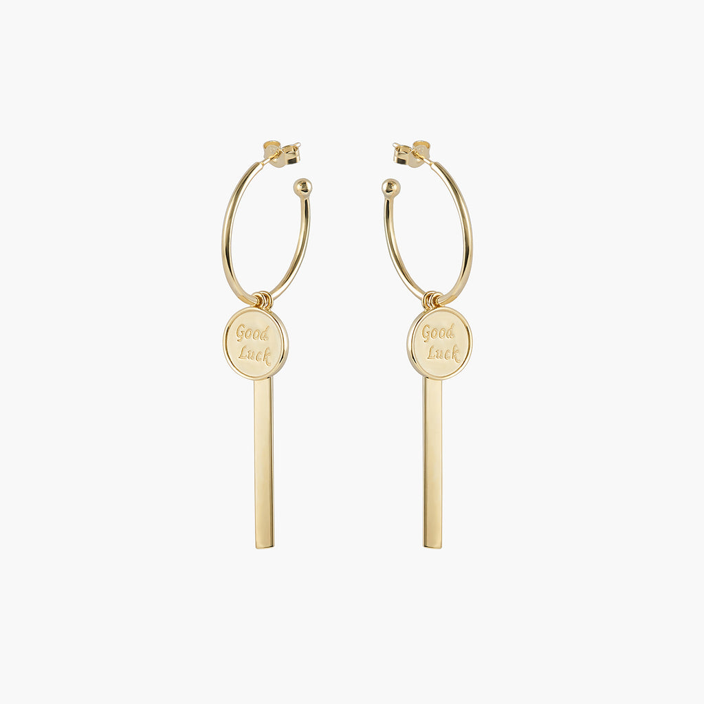 Good Luck Charm Hoop Earrings