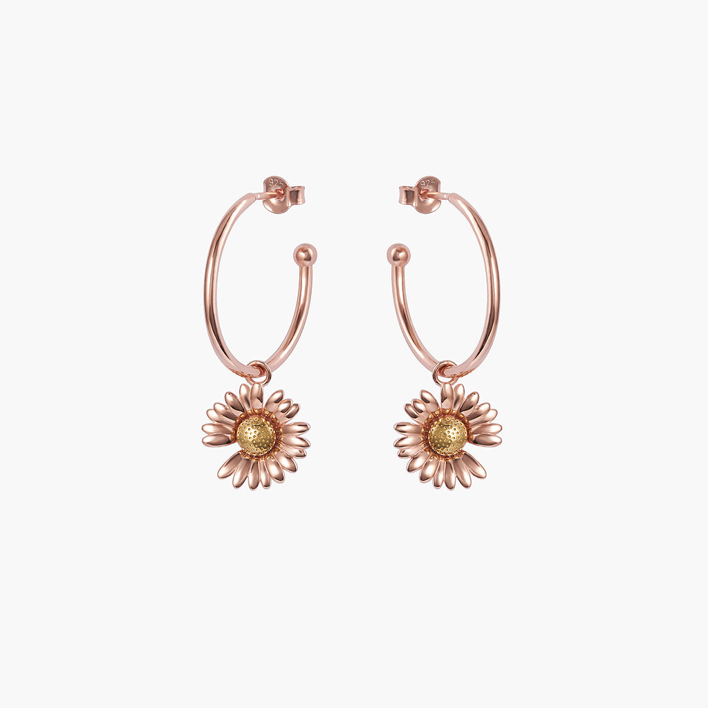 Sunflower Hoop Earrings