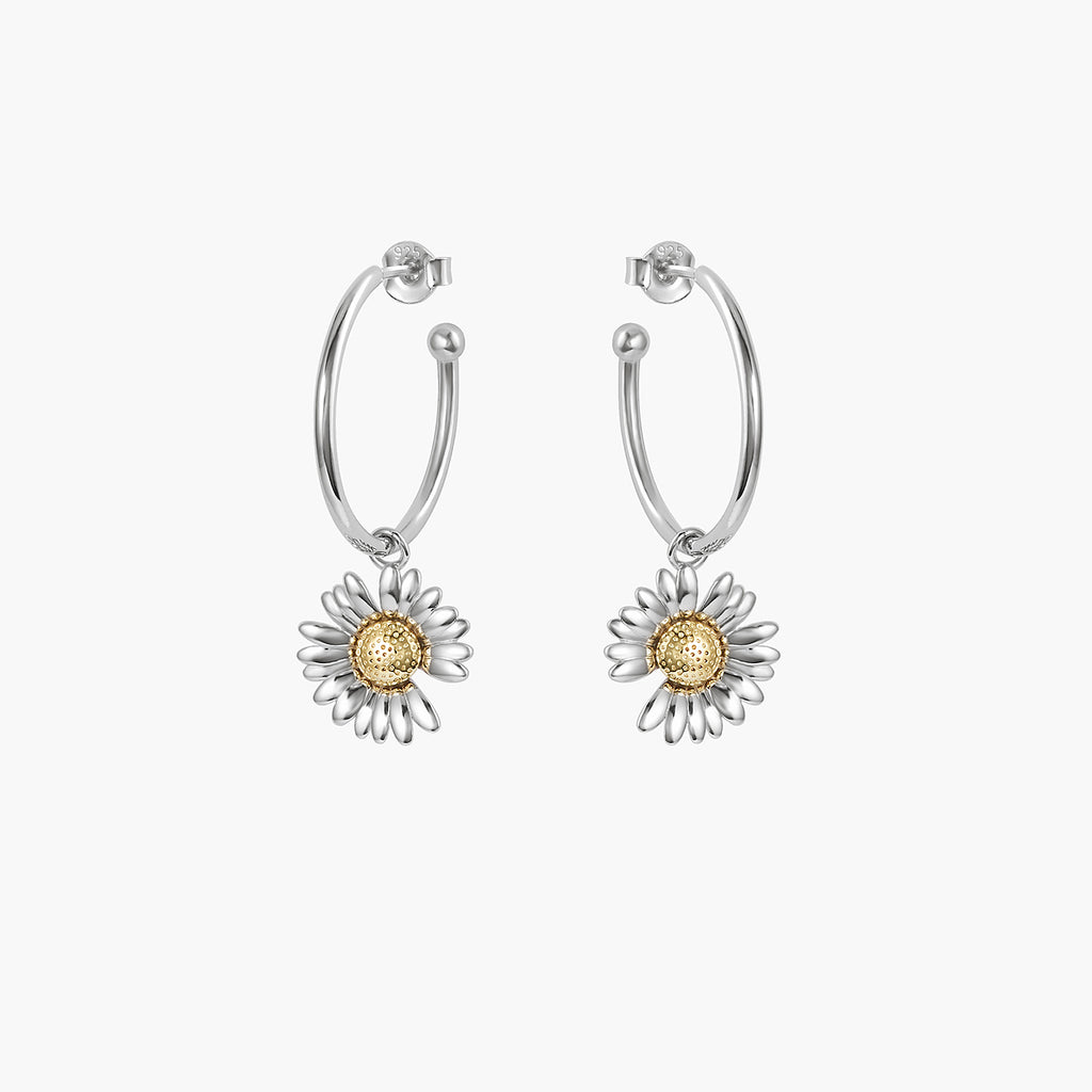 Sunflower Hoop Earrings