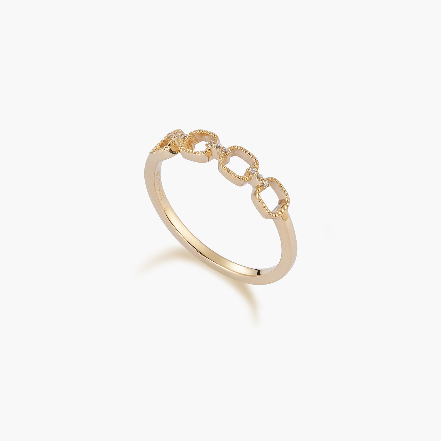 Small Coin Pois Moi Pave Diamond Ring