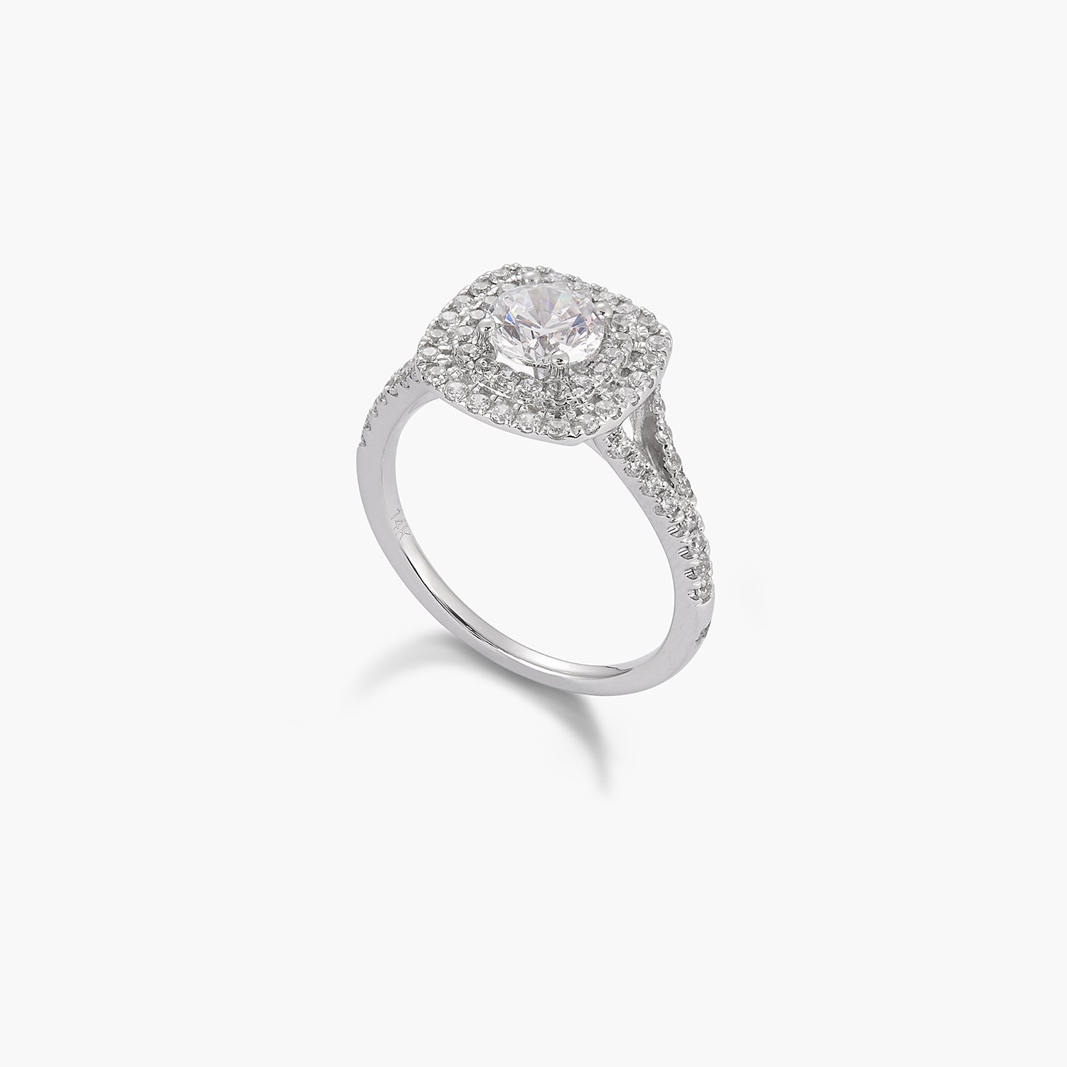 Square Pave Ring With Moissanite Diamonds