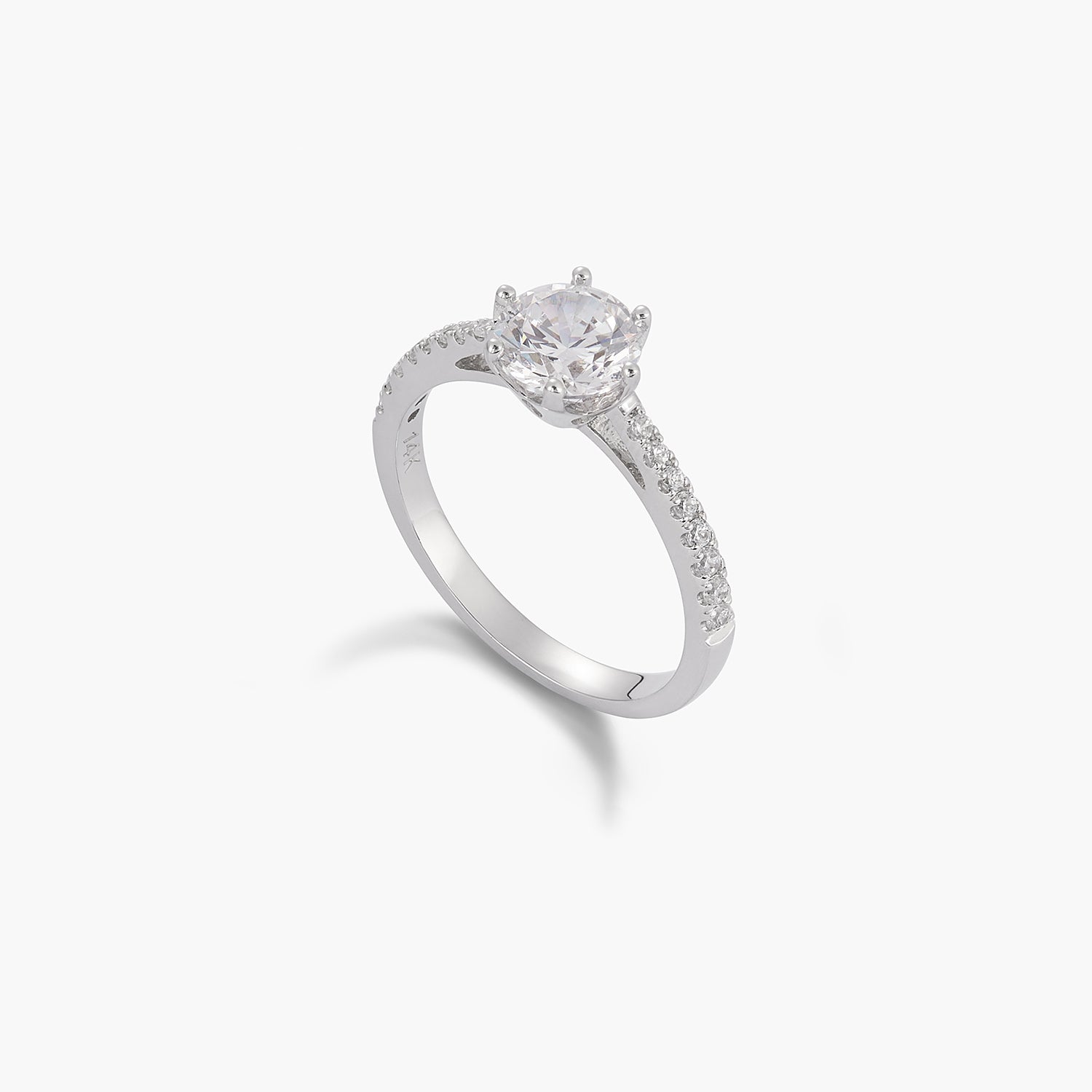 Crown Halo Ring With Moissanite Diamond