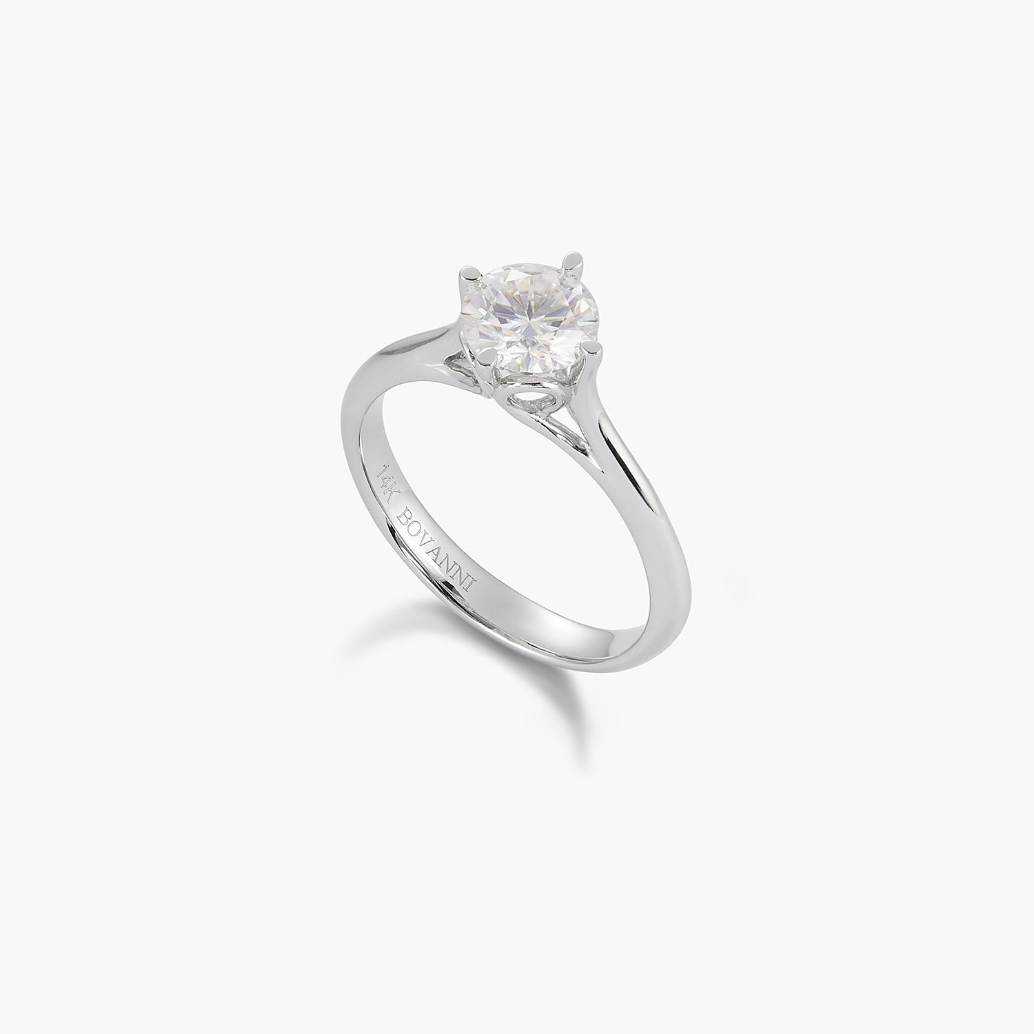 The Perfect Solitaire Engagement Four Claw Round Solitaire Ring With Moissanite Diamond