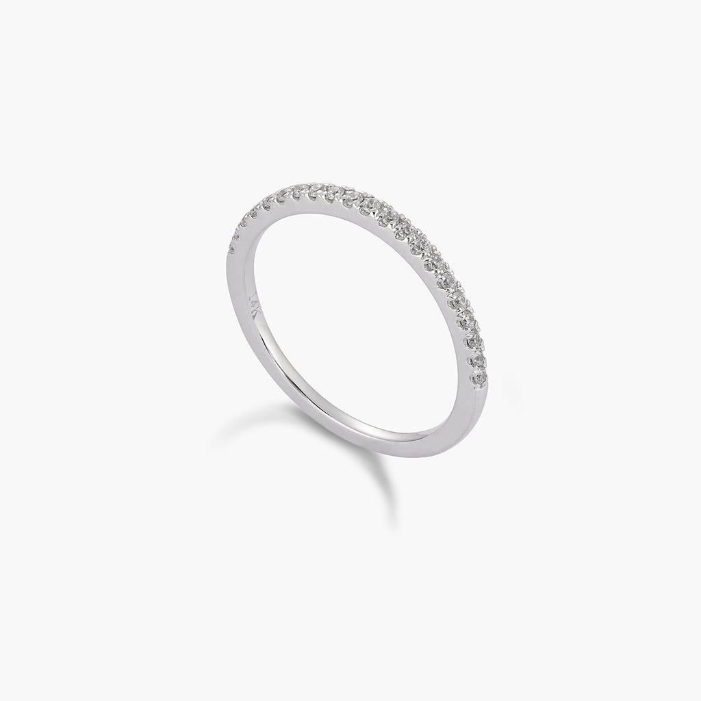 Half Eternity Ring With Moissanite Diamond