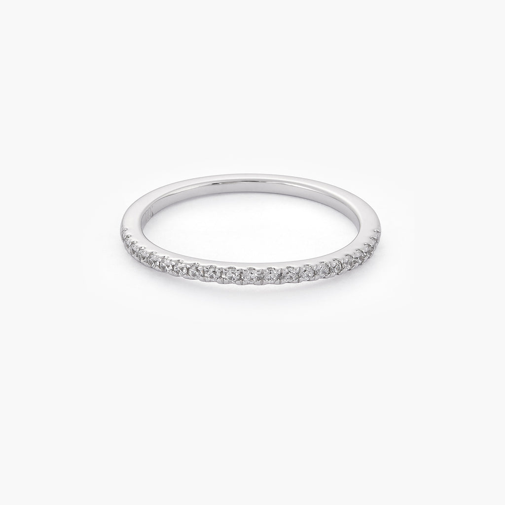 Half Eternity Ring With Moissanite Diamond