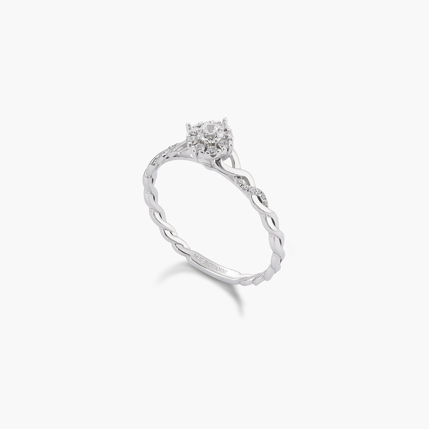 Petite Twisted Vine Ring With Moissanite Diamonds