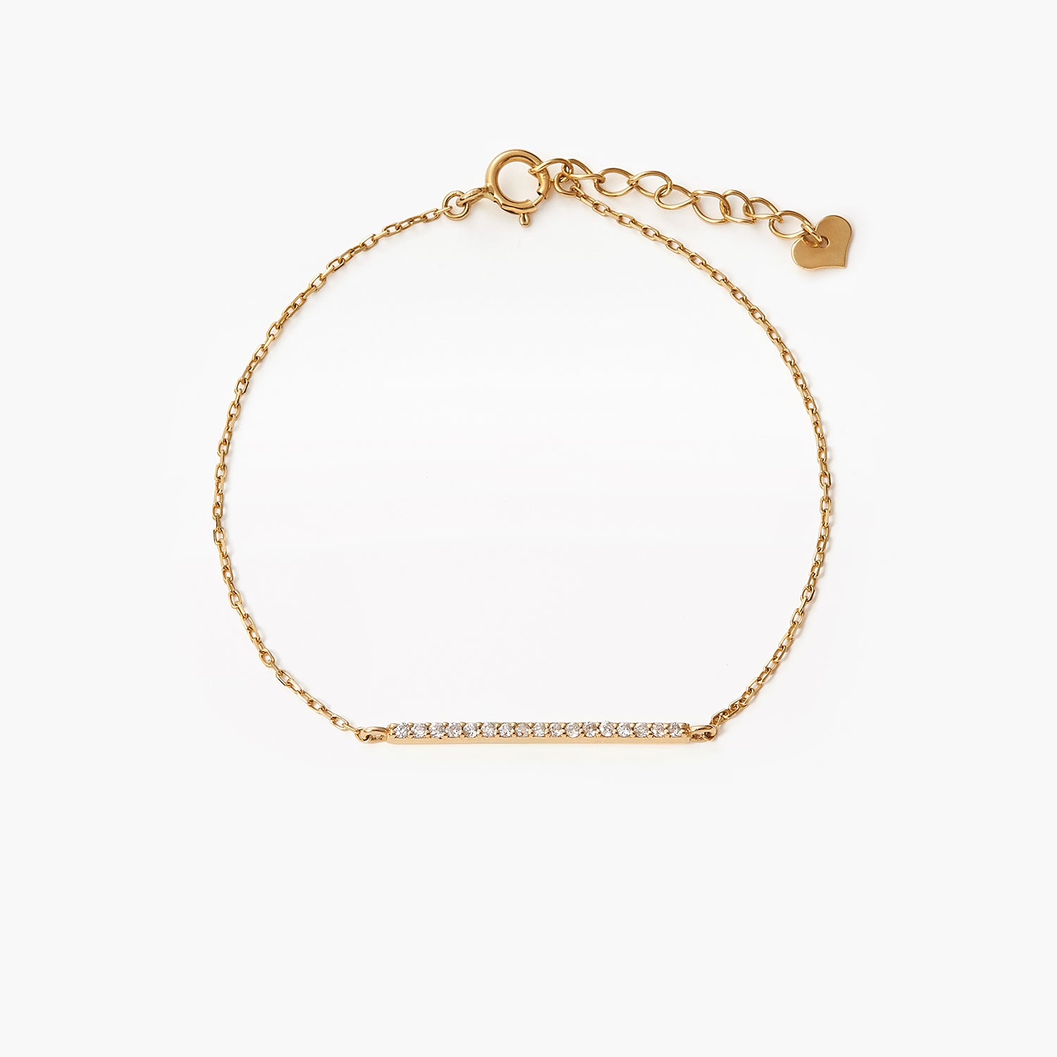 14K Diamond Stationed bar bracelet