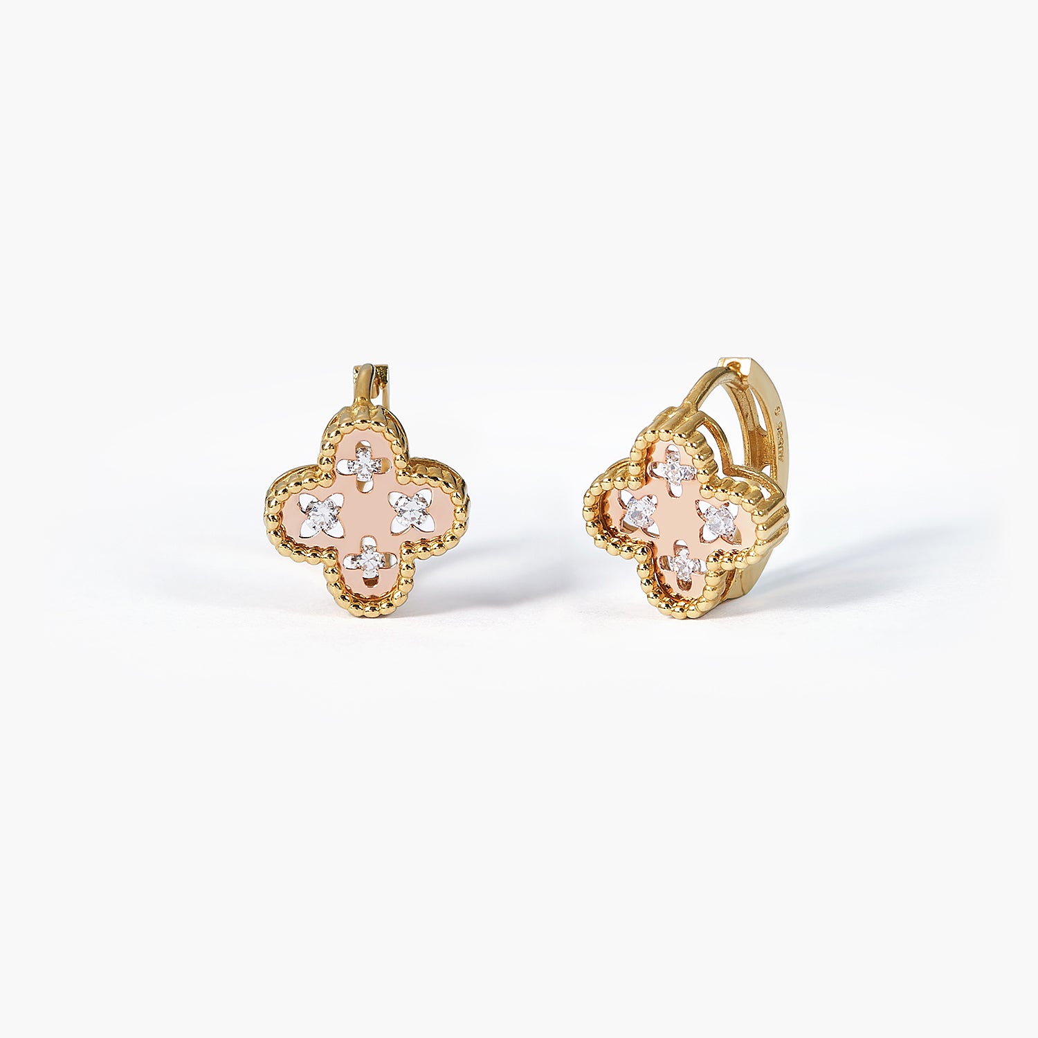 Sparkle Diamond Clover Earrings