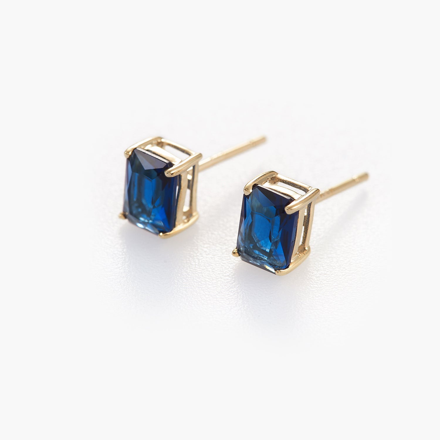 Birthstone Earrings Adult Emerald Cut Crystal Rectangular Stud Earrings