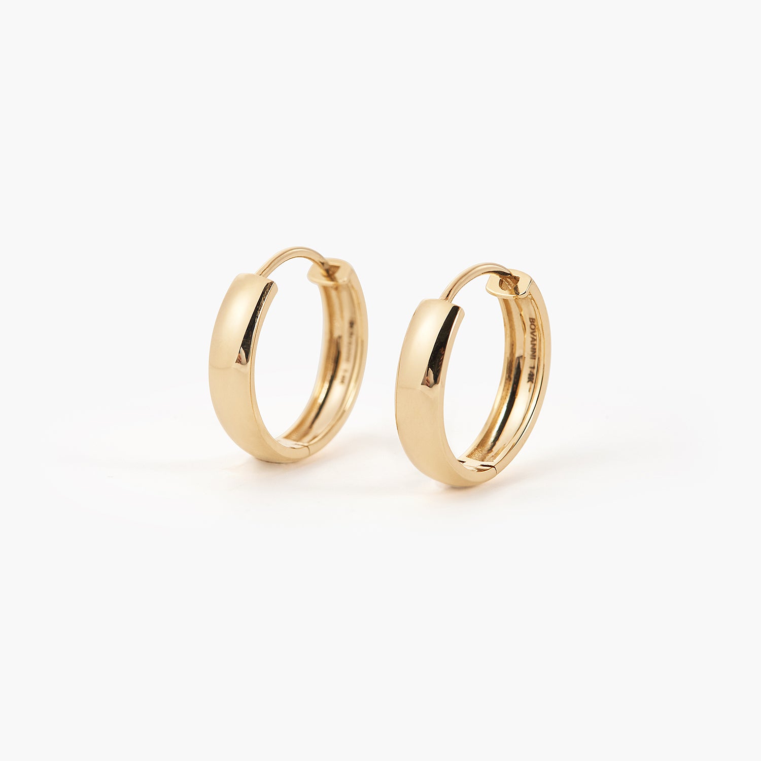 15mm 14K Gold Bold Huggie Hoops Earrings