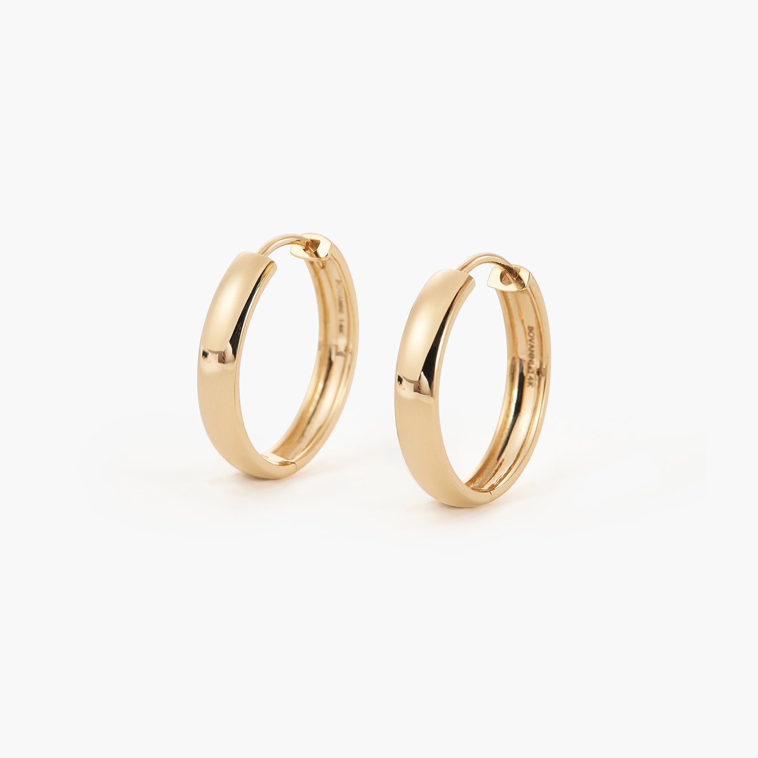 18mm 14K Gold Bold Huggie Hoops Earrings