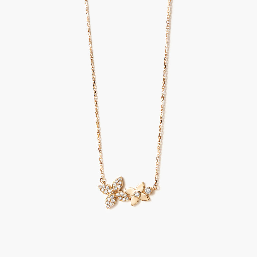 14K Luck Four Leaf Clover With Diamonds Necklace