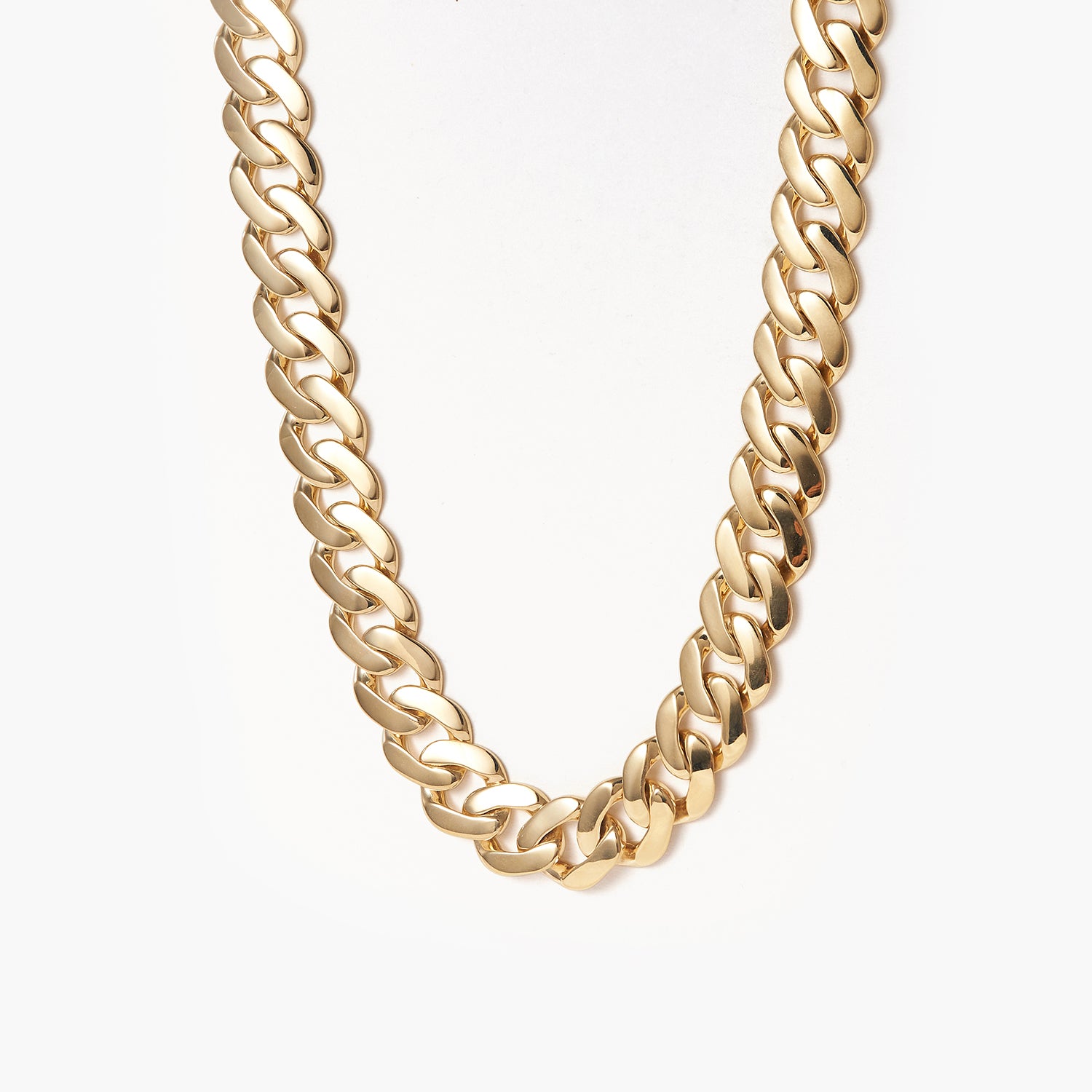 14K Super Solid Heavy Gold 10MM Miami Cuban Link With Diamonds Chain Necklace