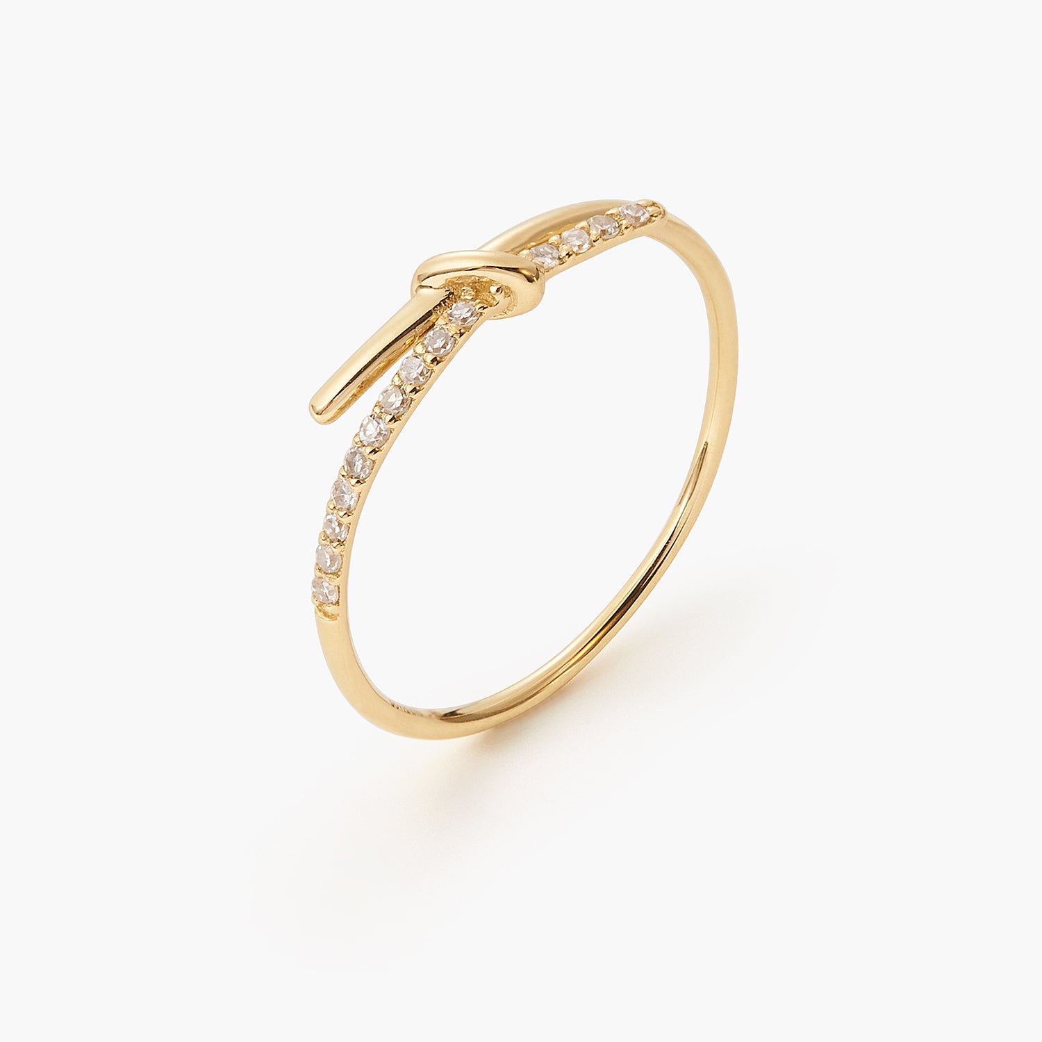 Barbed Wire Promise with diamonds - Delicate Knot Ring
