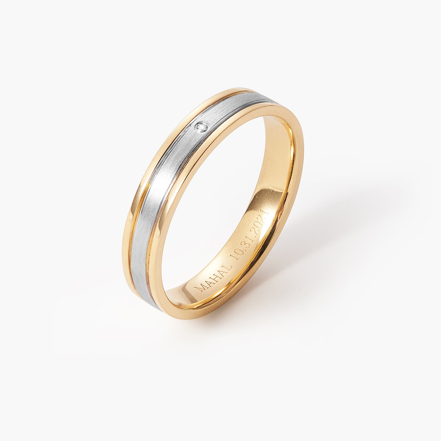 Dust Ring Mens Diamond Inlay Wedding Band Crown Ring Carlex