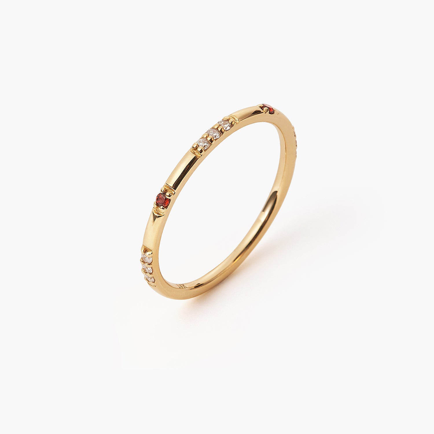 Constellation Garnet Eleven Stone With Diamond Eternity Band