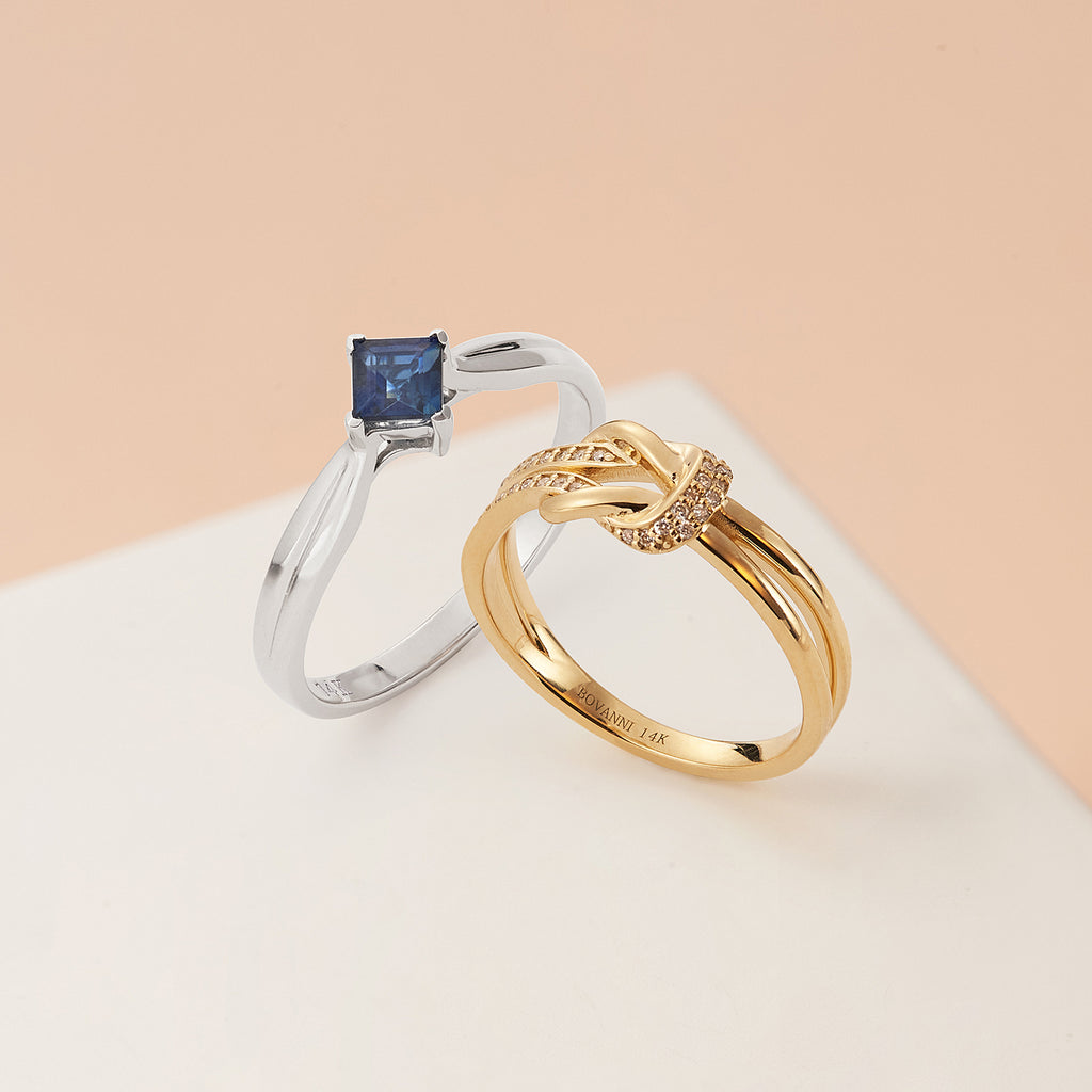 Princess Cut Sapphire Engagement Ring Setting