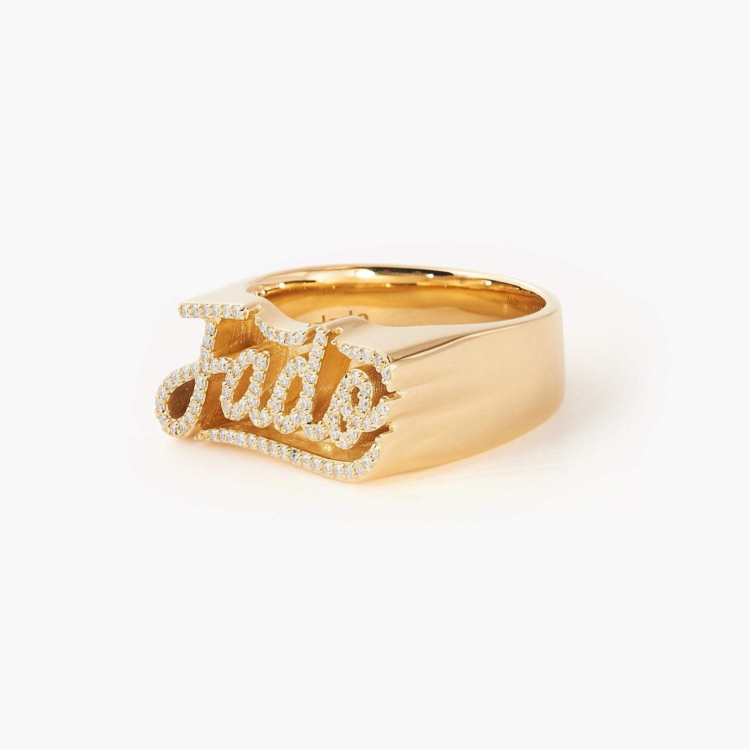 Engravable Script Bar Ring in 10K Gold | Banter