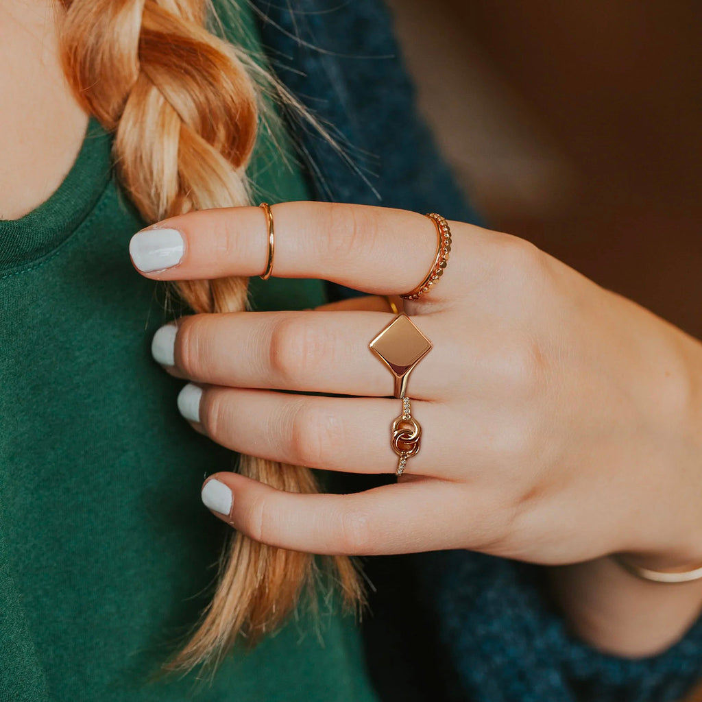 14K Gold Mother And Daughter Ring