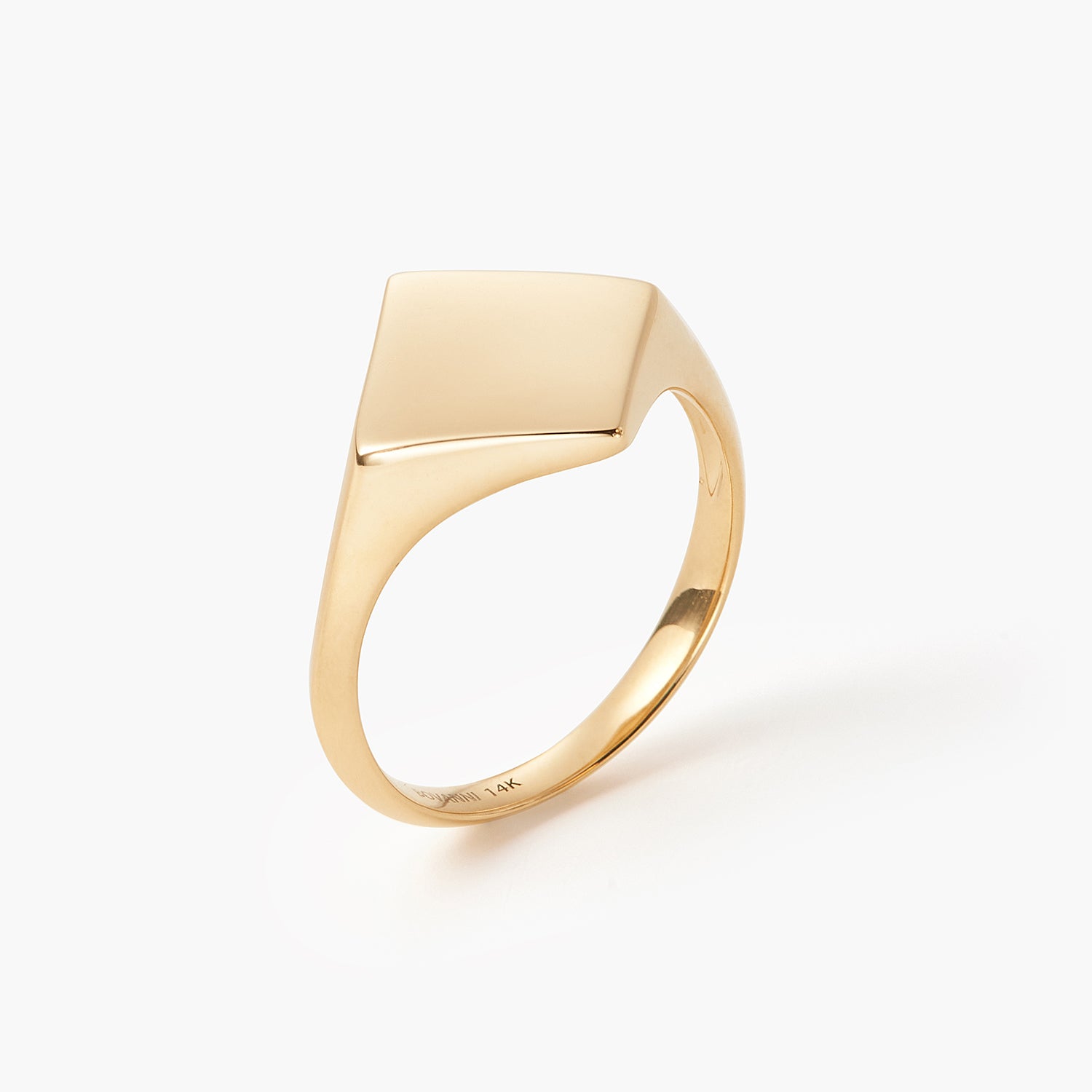 Engravable Square-shape Diamond Unisex - Signet Ring