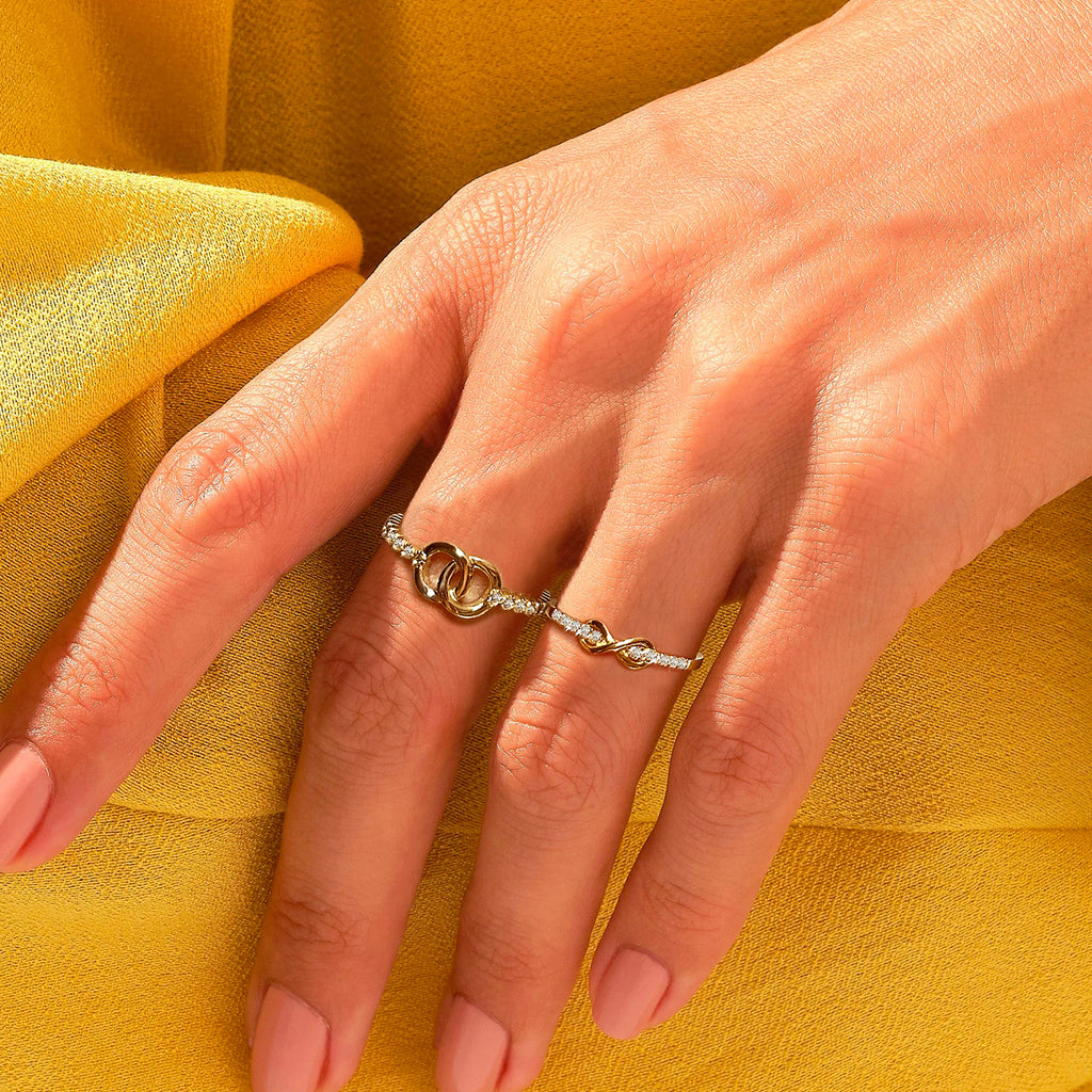 Grandmother & Granddaughter Forever Linked Together Knot Ring