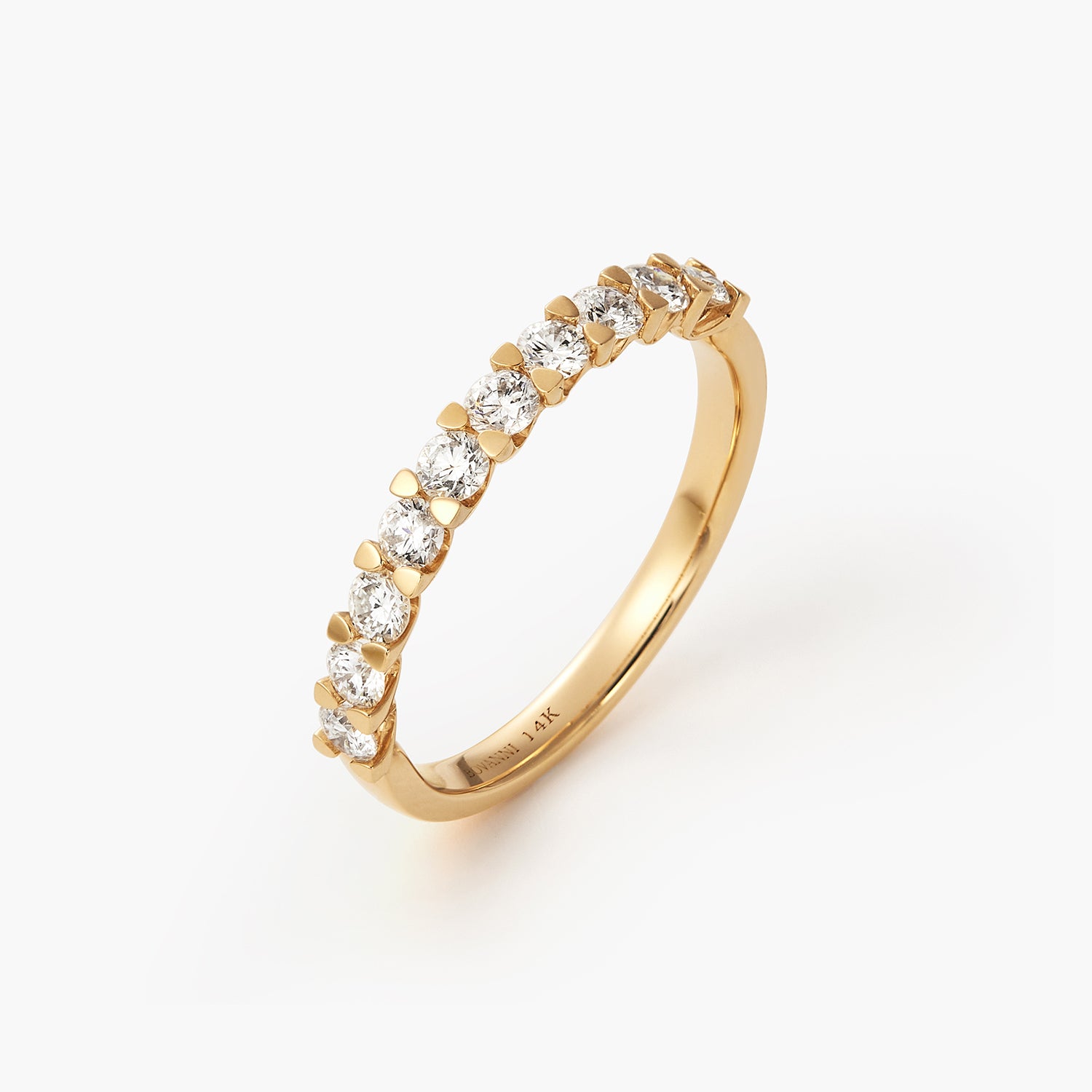 BOVANNI 14K V-Prong Pavé Diamond Anniversary Wedding Ring Band BOVANNI 14K V-Prong Pavé Diamond Anniversary Wedding Ring Band