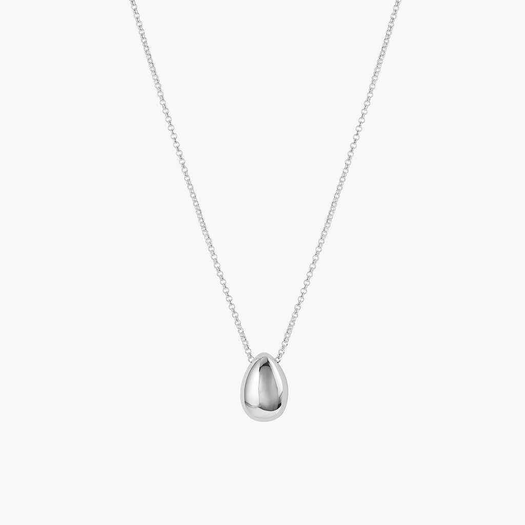 Hollow Smooth Water Drop Minimalist Charm Pendant Necklace