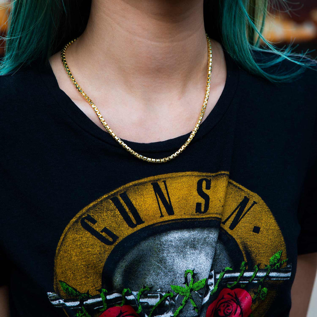 Diamond-Cut Box Chain Necklace