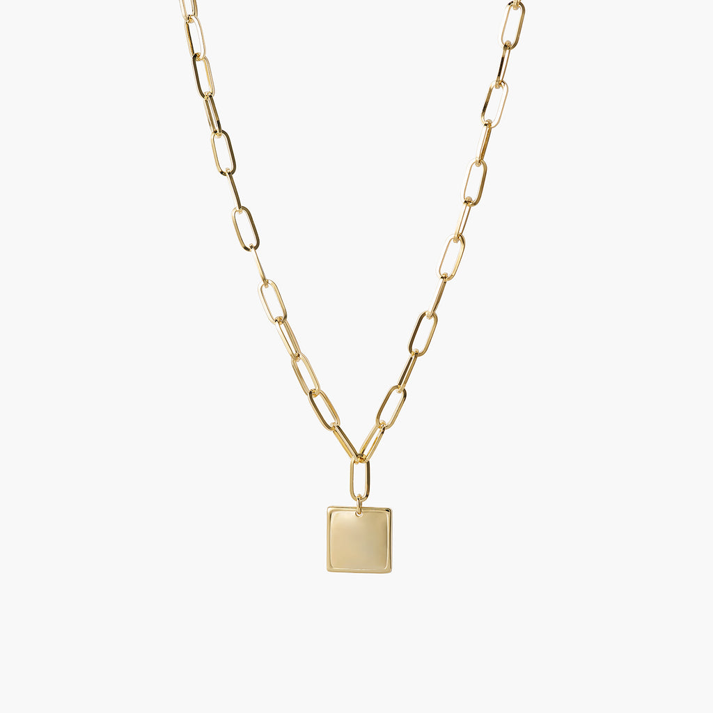 Personalized Square Charm Necklace