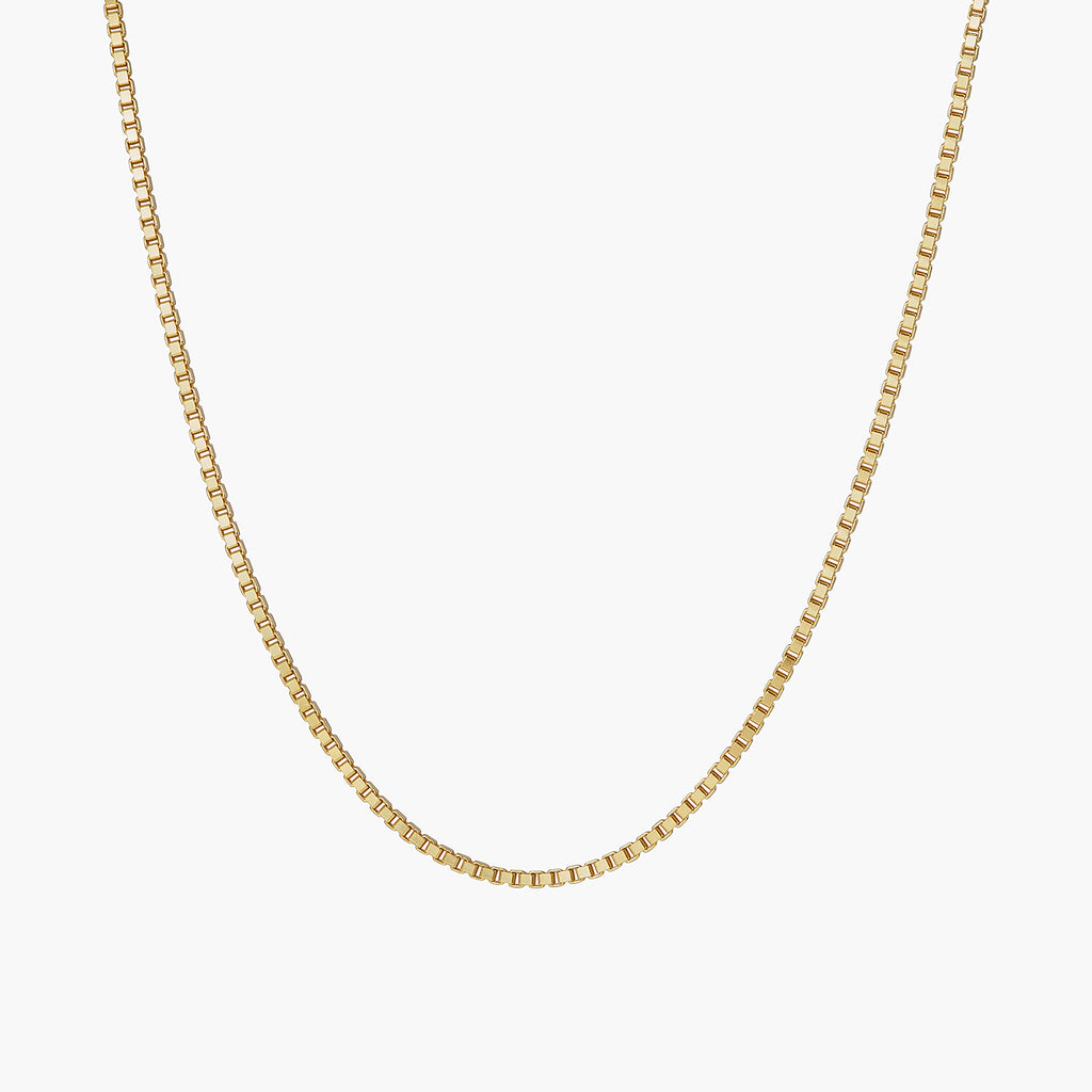 1.2 mm  |  1.5 mm  |  1.8 mm  |  2.0 mm Women's Box Chain Necklace