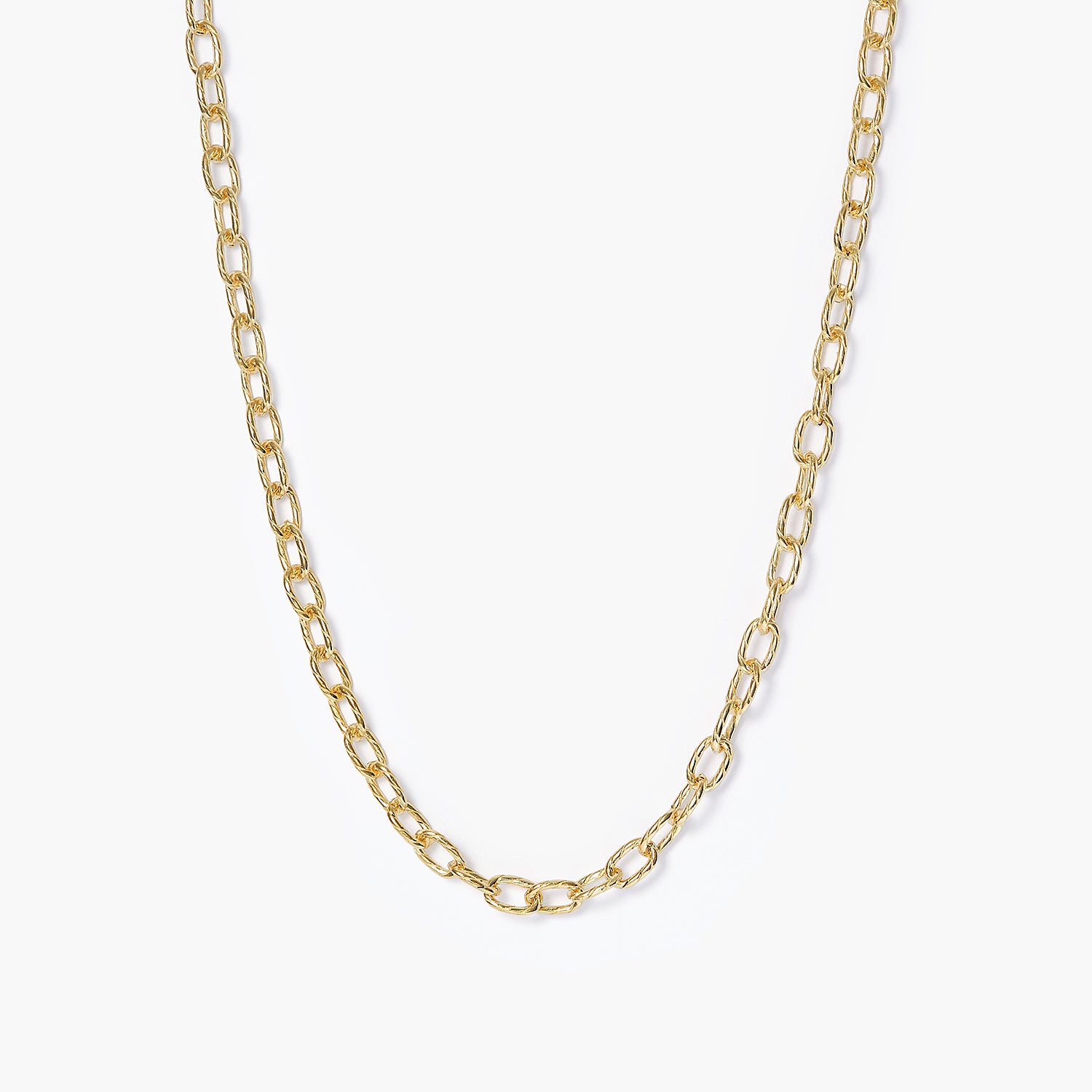 Simplicity Twisted Wire Cable Oval-Link Charm Chain Necklace