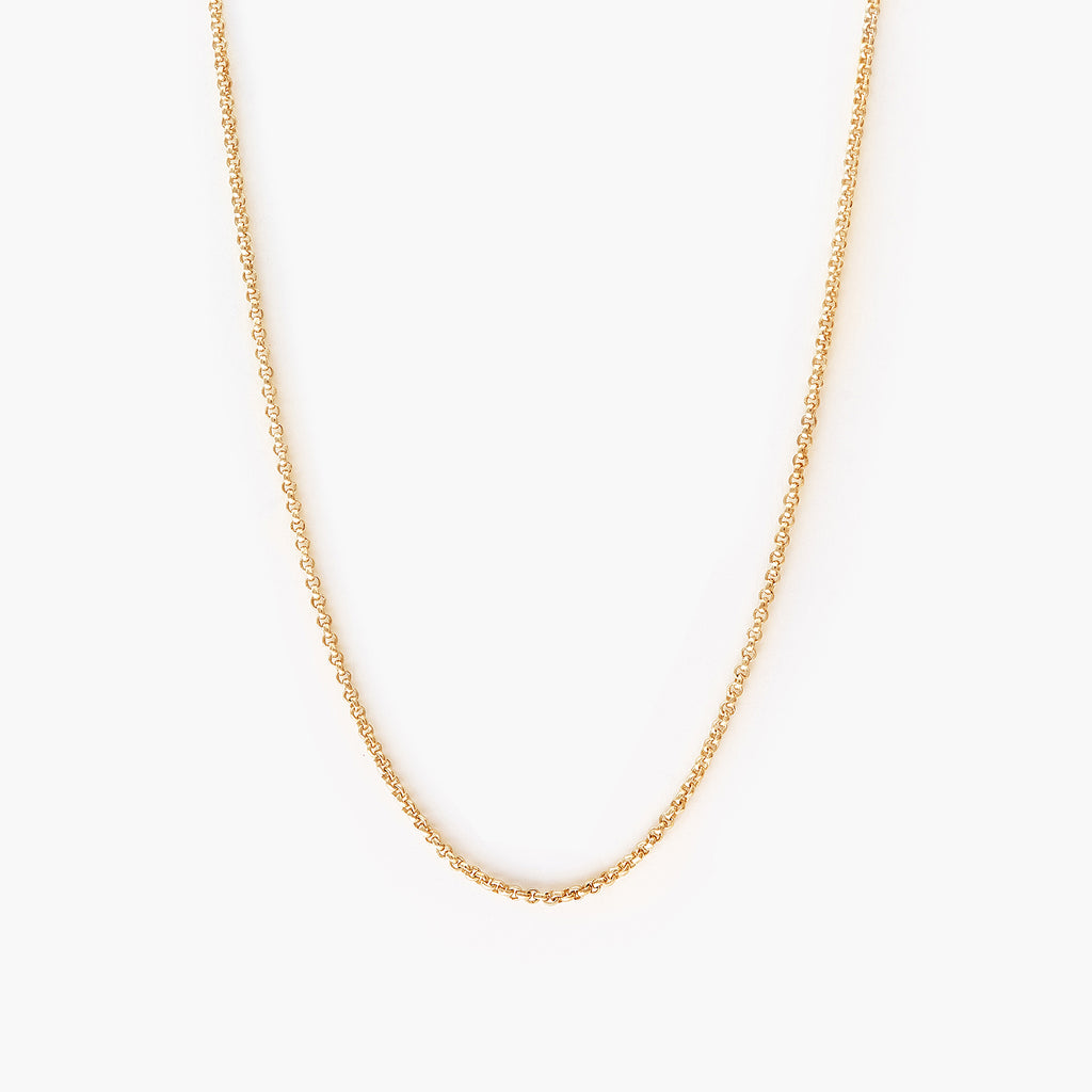 2.4mm Hollow Fancy Rolo Chain Necklace