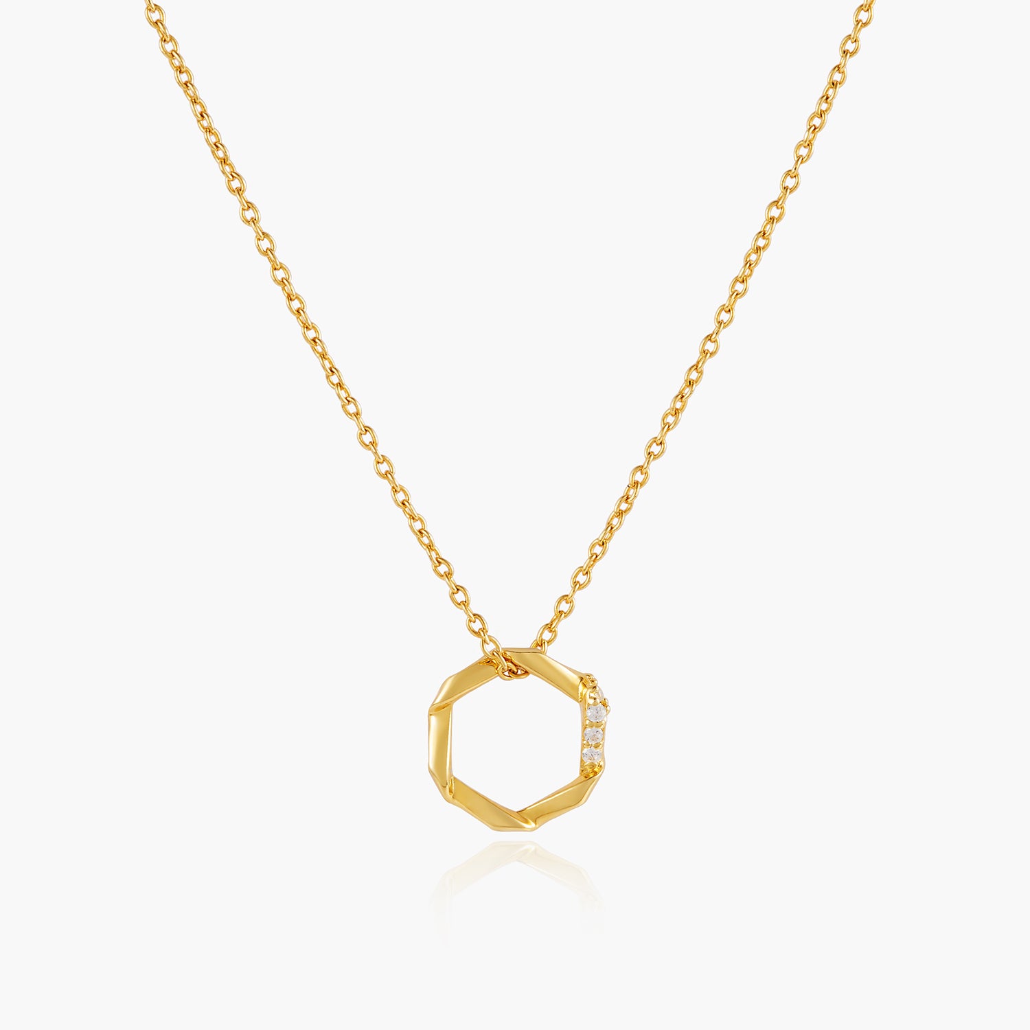 Hexagon Pendant & Clear CZ