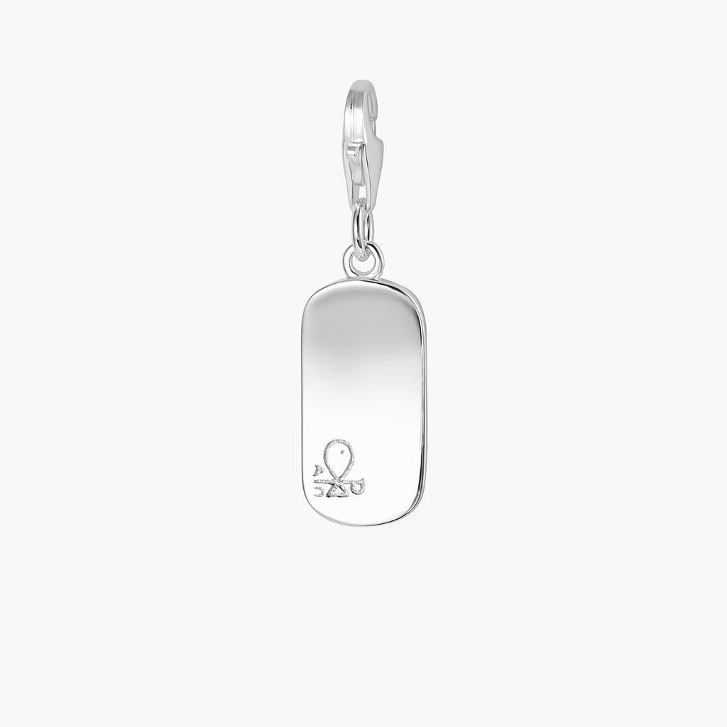 Engraved Rectangle Charm Pendant