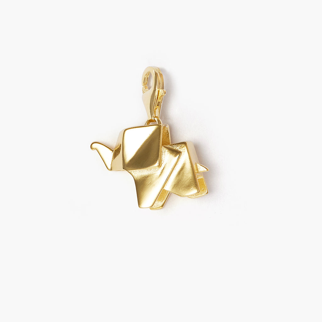 3D Origami Elephant Pendant Necklace